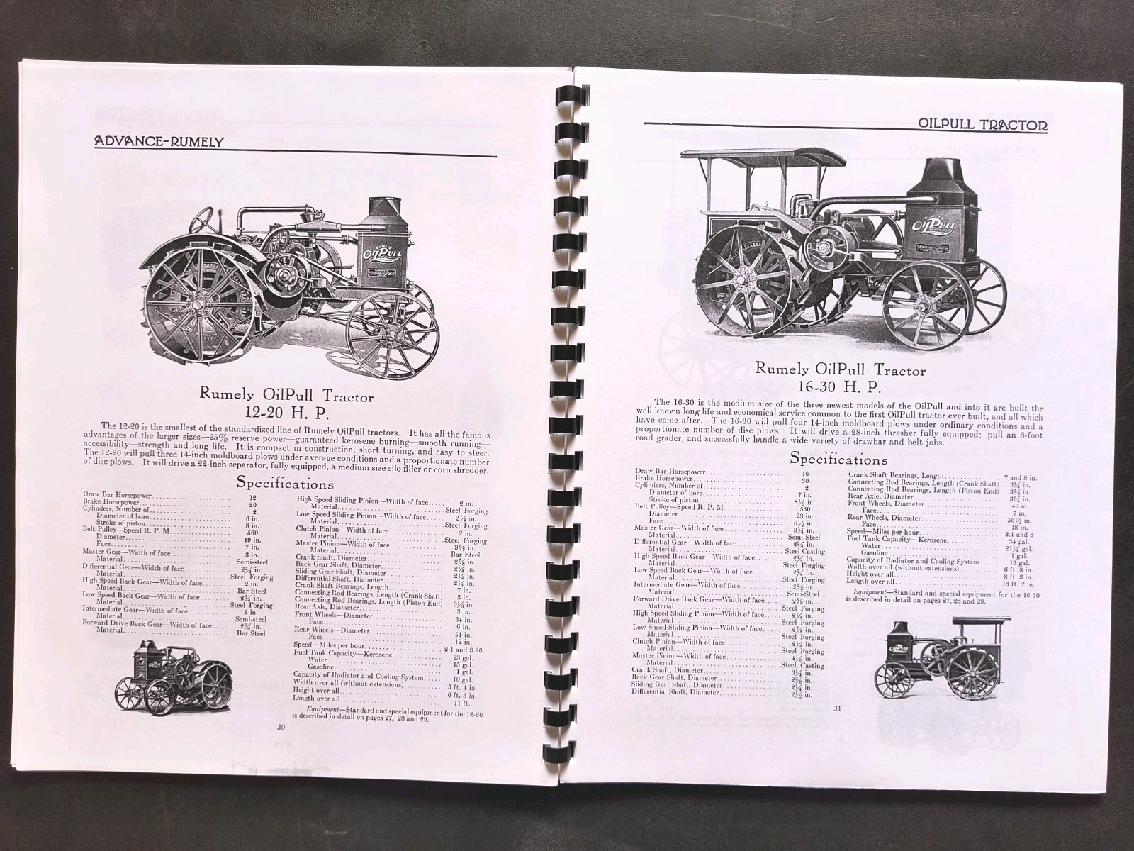 Rumley Oil Pull Tractor Dealer Brochure Owners Manual Print Advertising Reprint