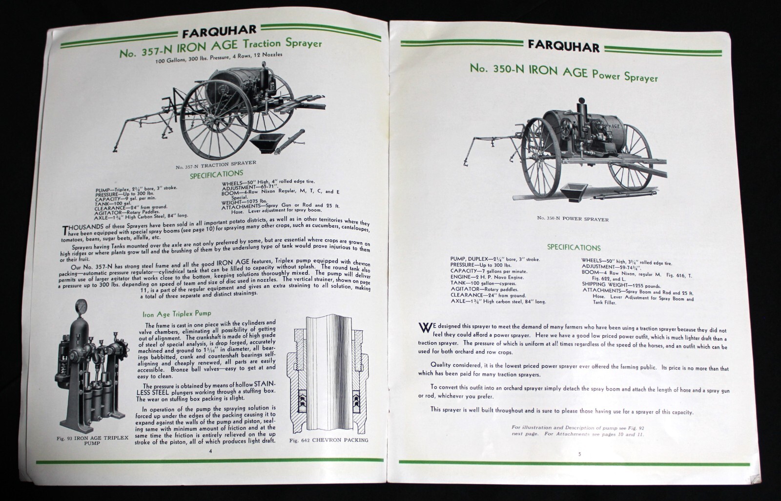 IRON AGE TRACTION AND POWER SPRAYERS FARMING EQUIPMENT SALES CATALOG EARLY 1900s
