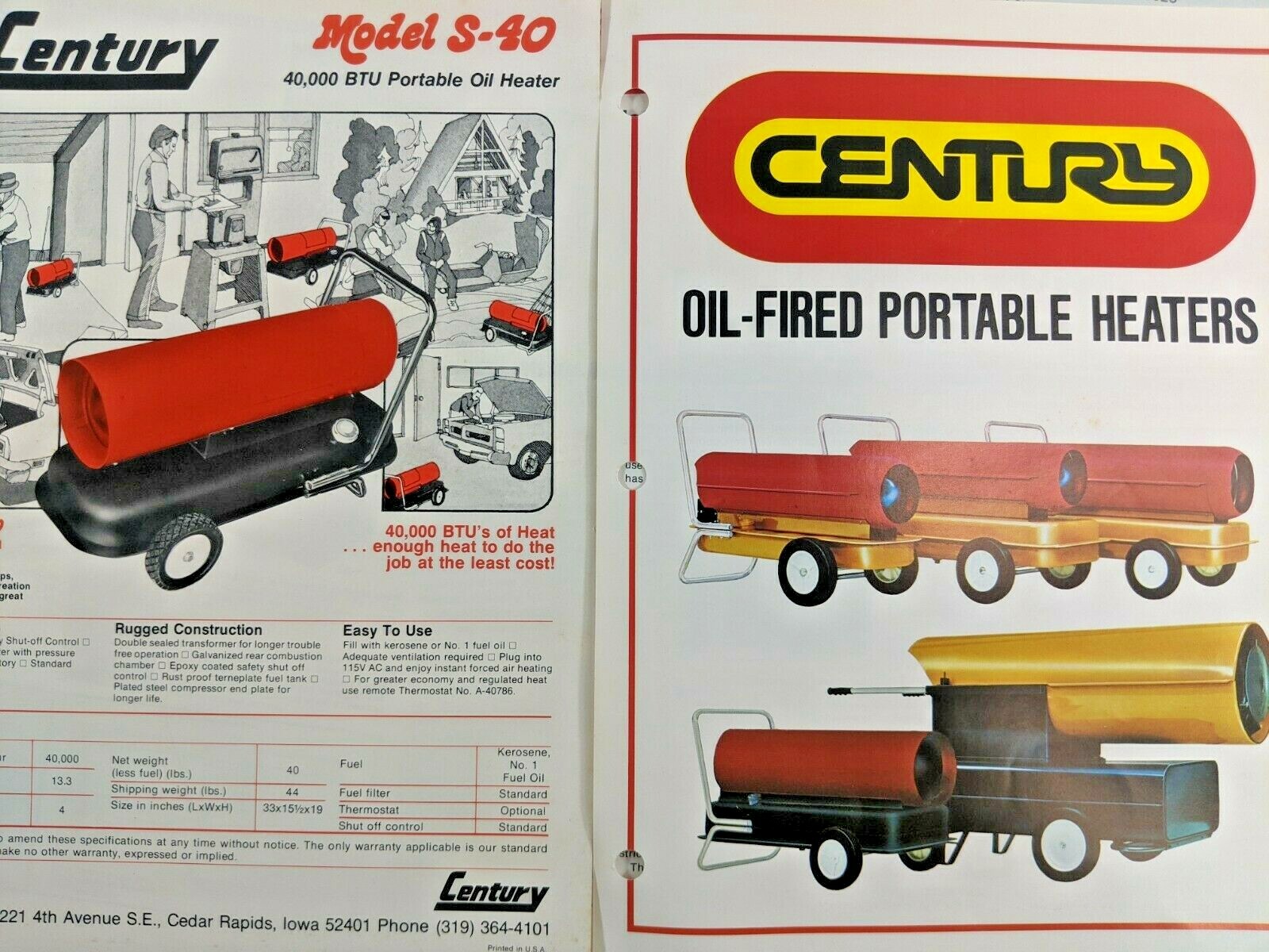 Vintage OEM 1977 70s Century Brochures Flyers Farm Equipment Dealer Price Lists