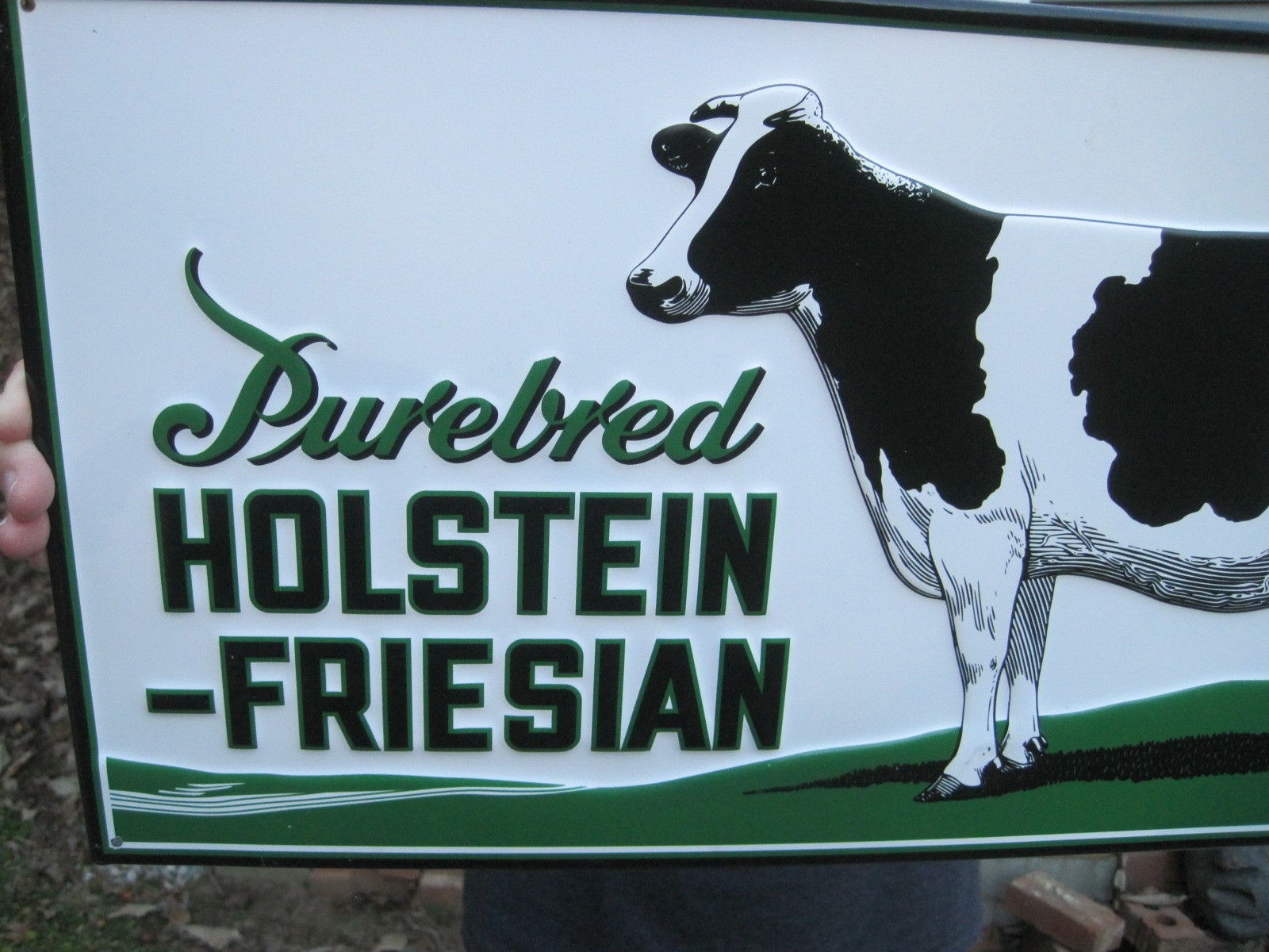 Purebred Holstein – Friesian Dairy Cow Metal Farm Feed & Seed Advertising Sign