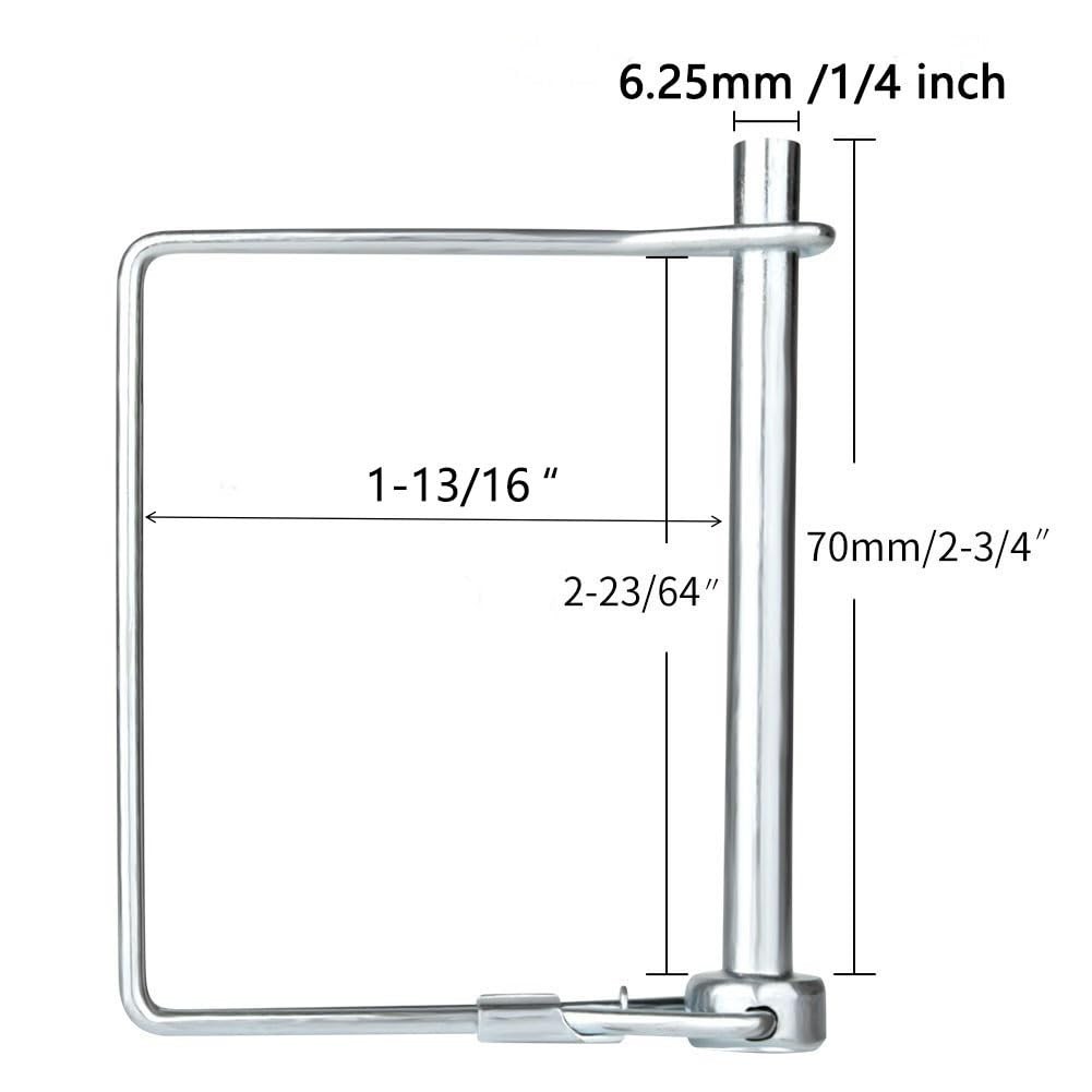 10 PCS Square Pto Pin Shaft Locking Pin 1/4 pin Hitch pin Wire Lock Pin Safet…