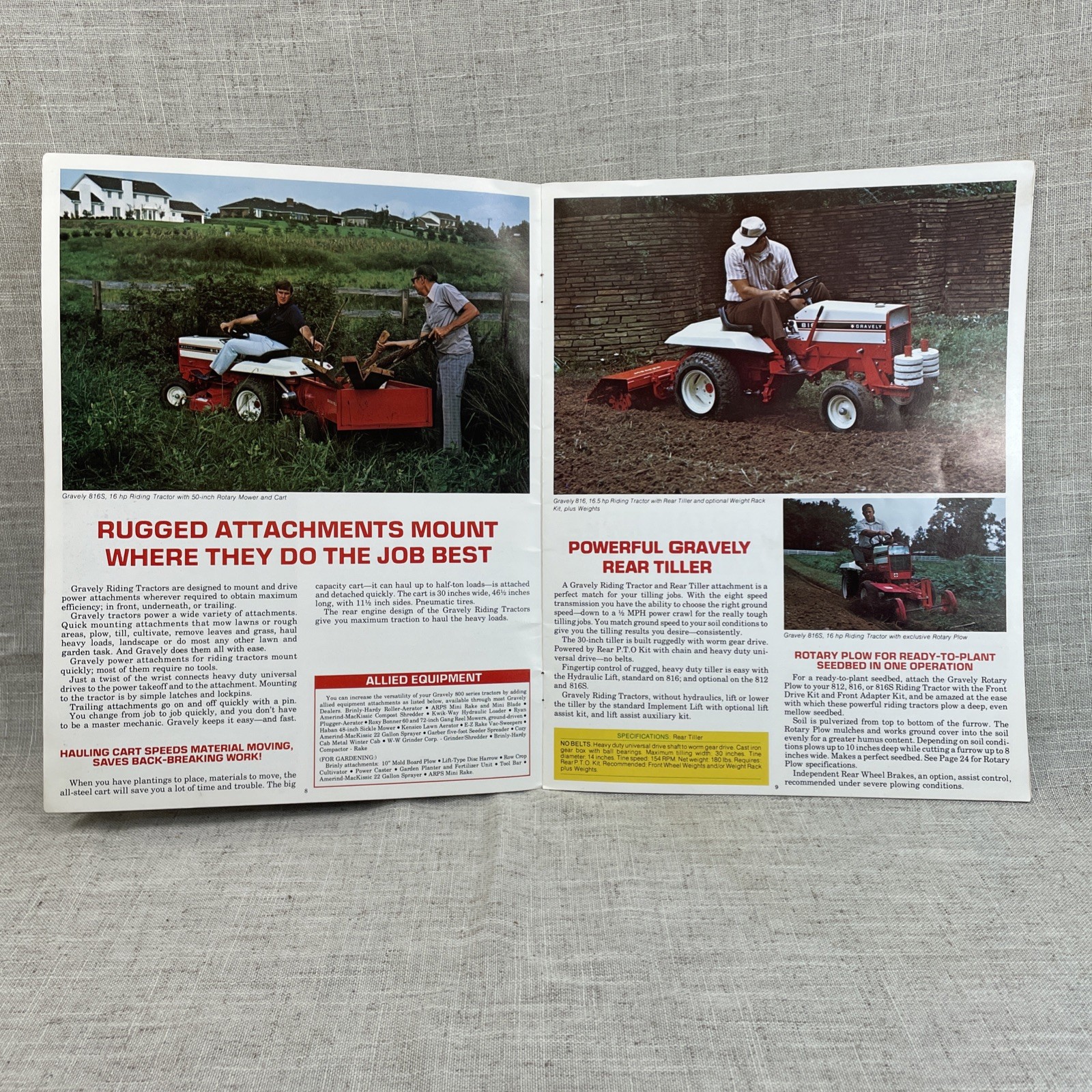 Gravely Garden Tractor Sales Catalog Brochure Vintage 1975 Lawn Equipment