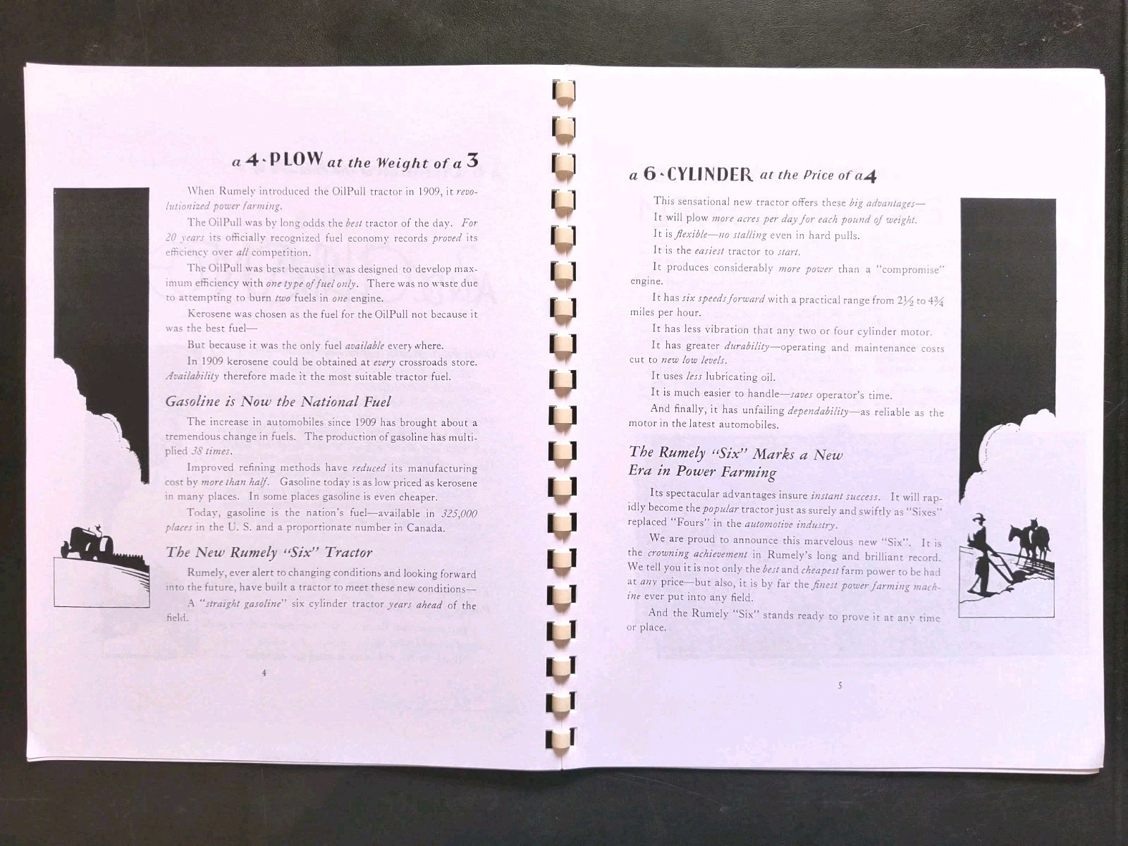 1920s Rumley 6 Tractor Dealer Brochure Owners Manual Print Advertising Reprint