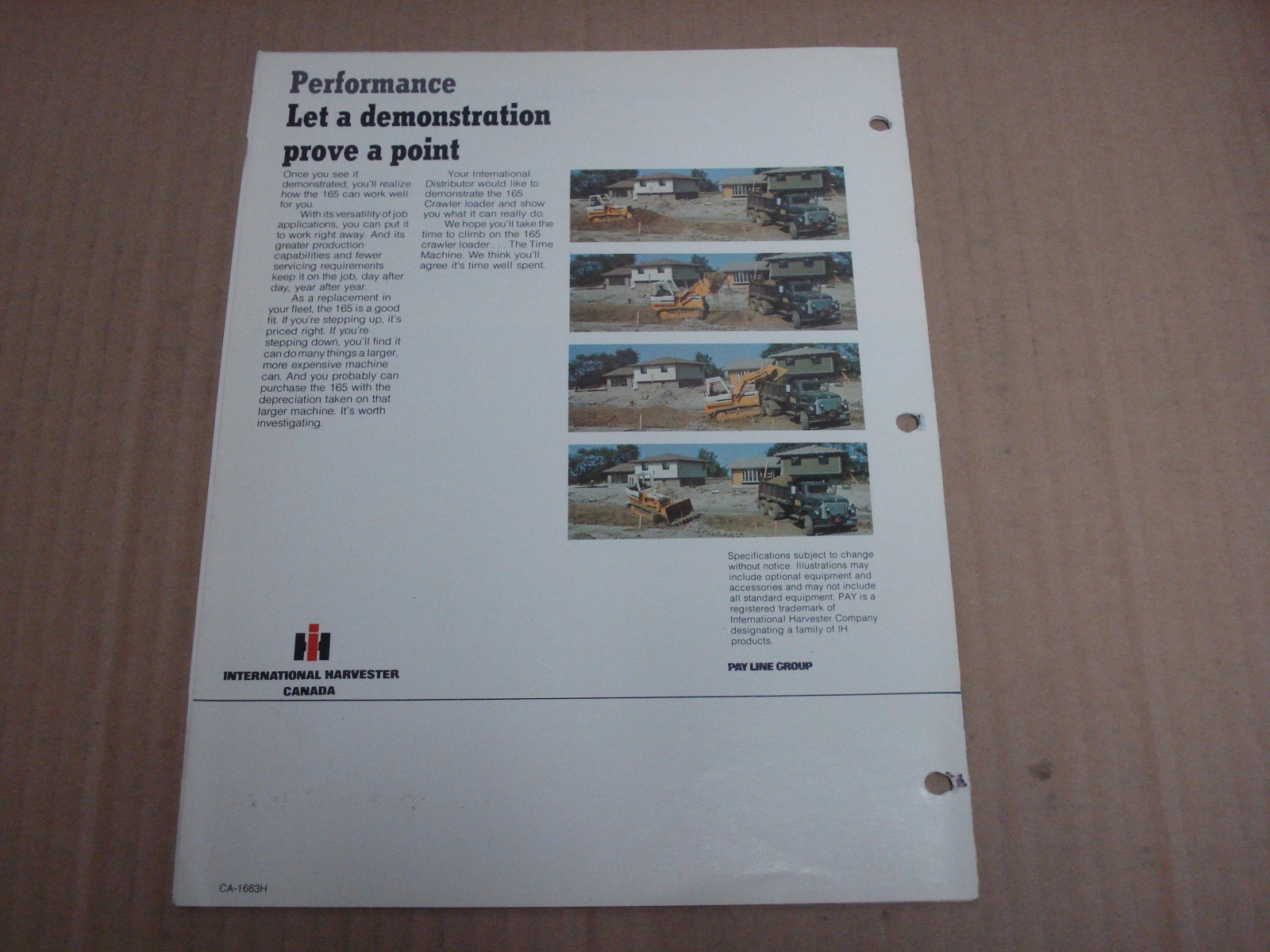 International 165 Crawler Loader Brochure