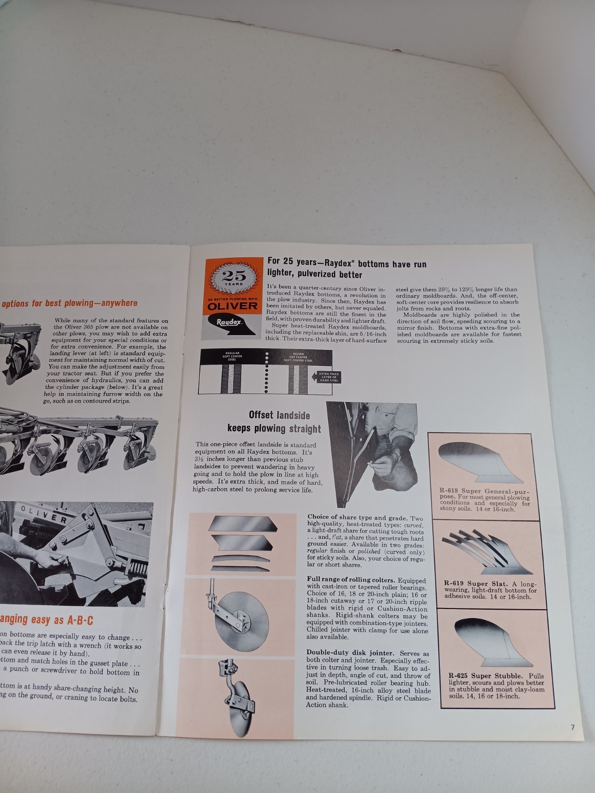 Oliver 365 Mounted Plows3, 4, 5 Bottoms Tractor Dealers Sales Brochure 1966