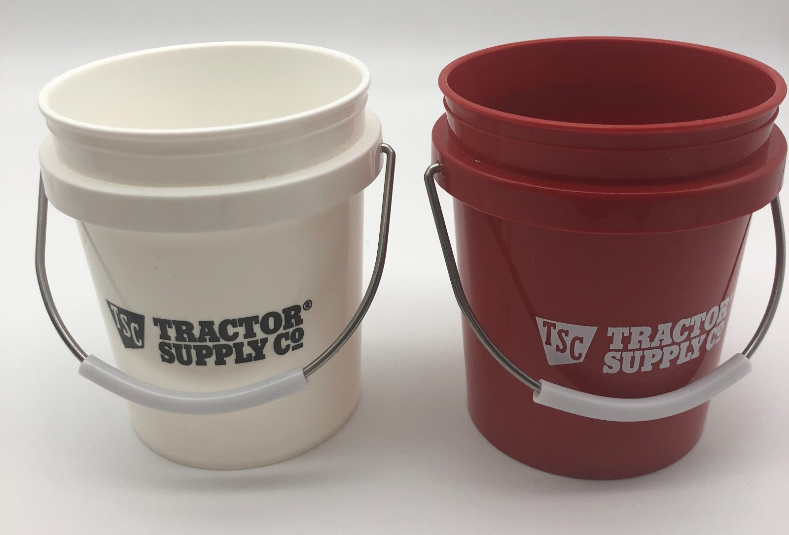 Tractor Supply Co Mini Bucket Set of 2 Red & White
