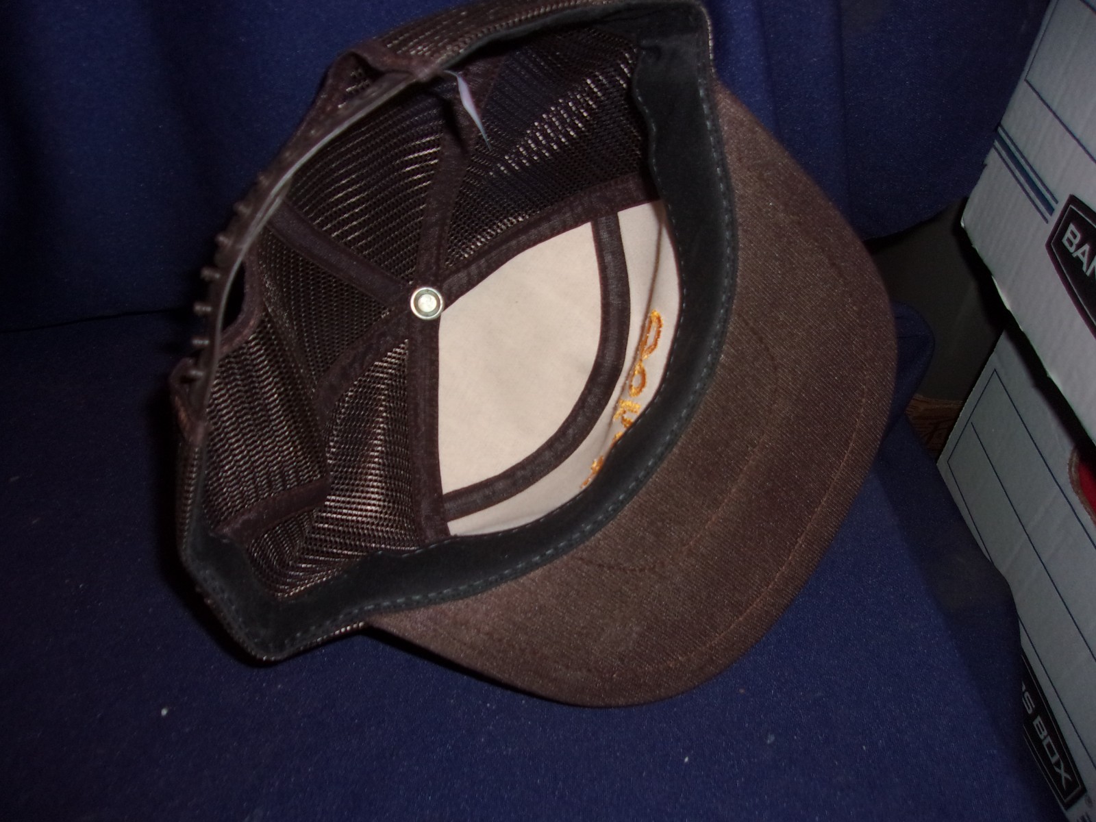 Vintage Sokota Corn Seed Mesh Back Snap Back Farmer Trucker Cap Gold Leaf Bill