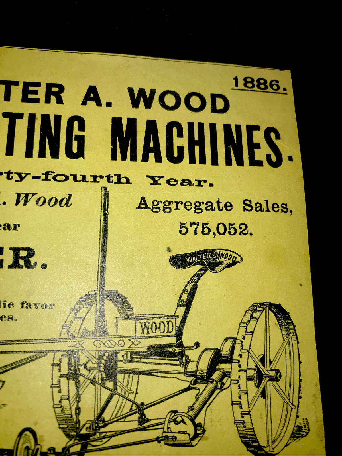 1886 Wood Machine Implements Farm Advertising – Hoosick Falls – New York