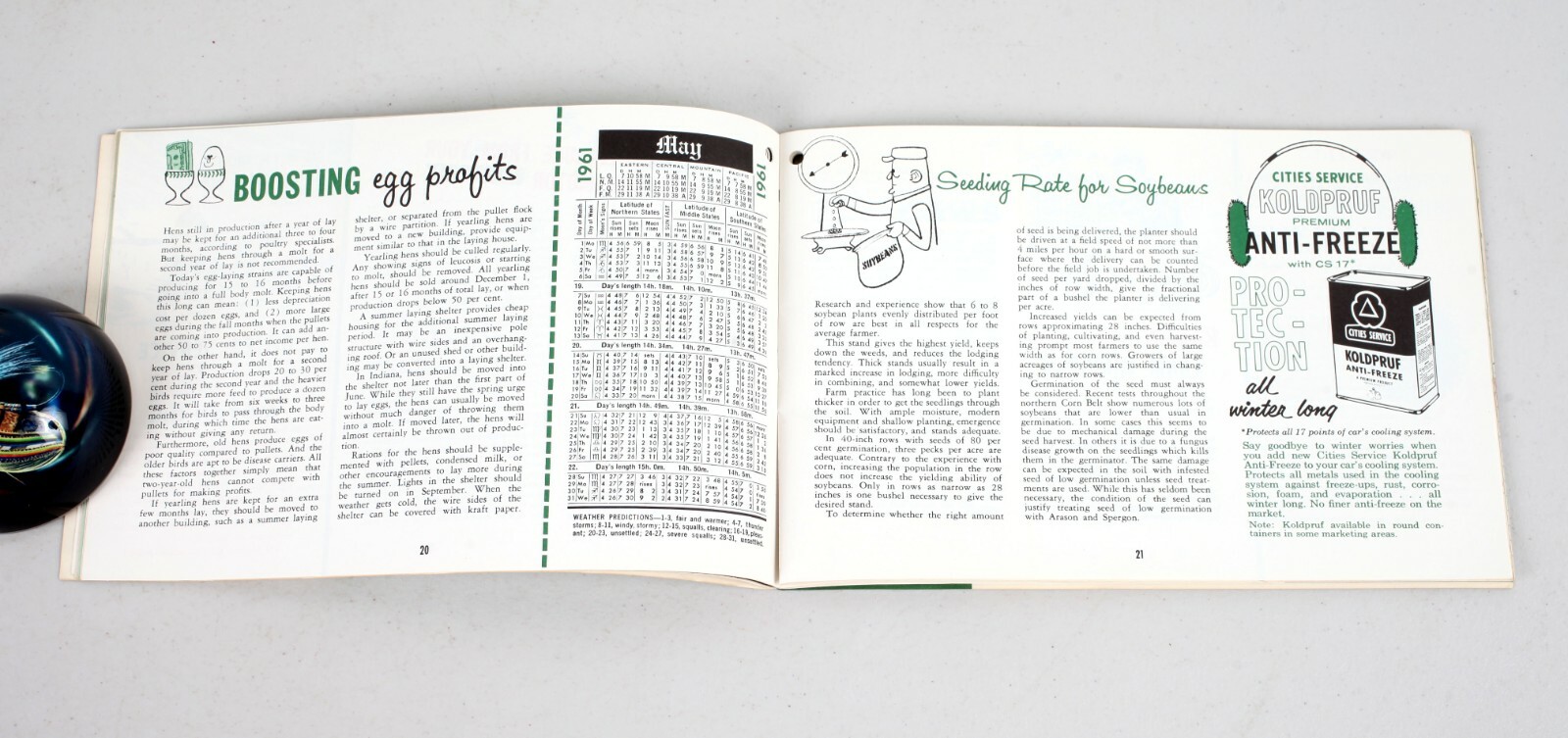 Vintage 1961 Cities Service Farm Book Almanac