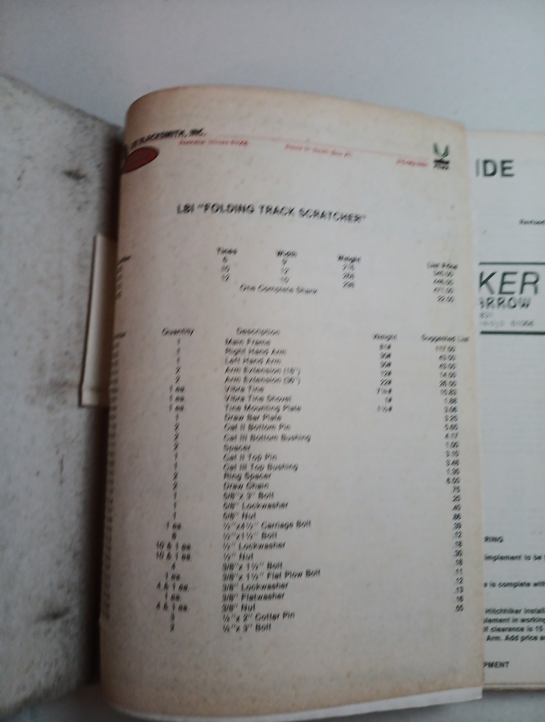 Hitchhiker Drag Bar Harrow Sales Binder Lee Blacksmith Inc.