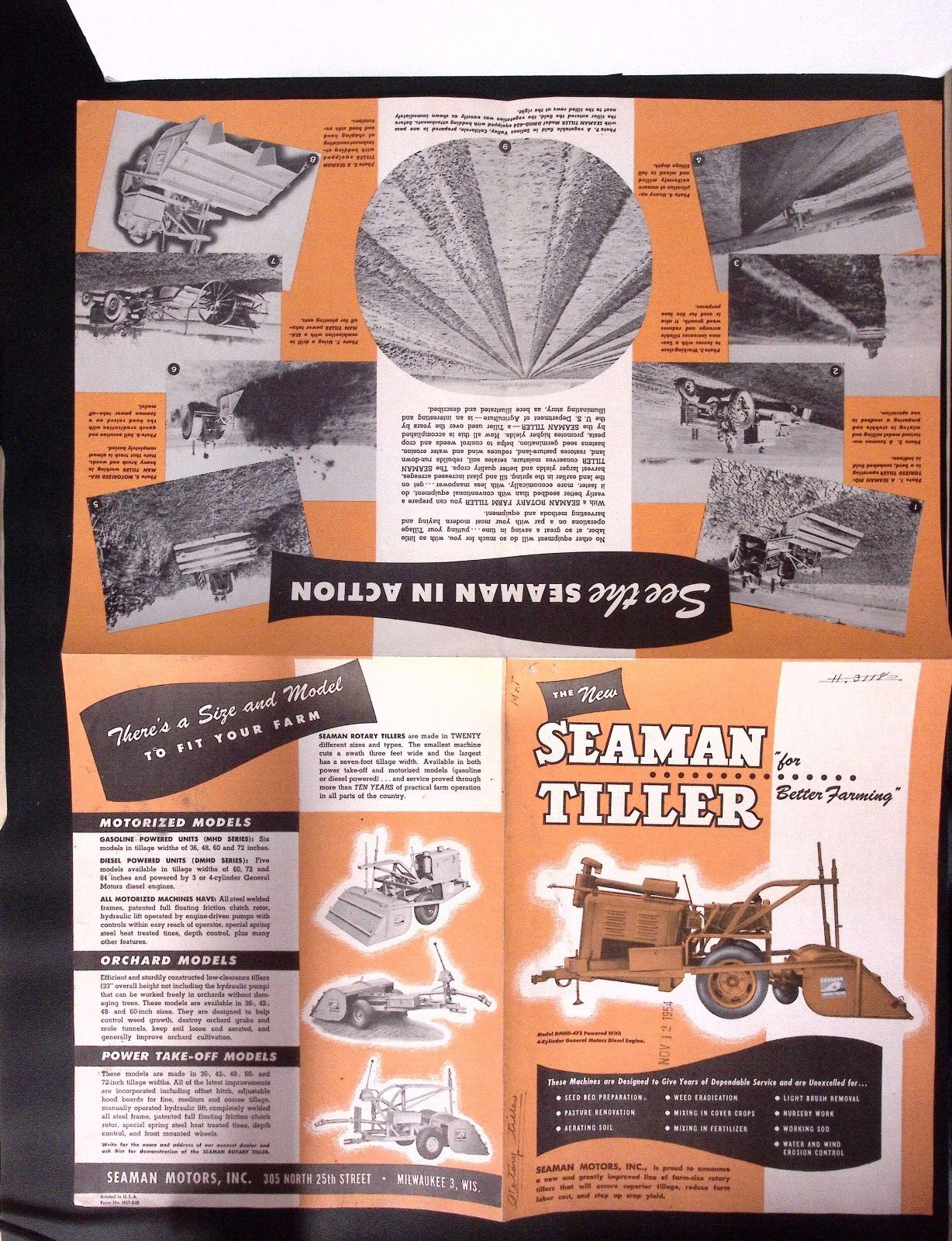 1954 Steam Tiller for Better Farming Seaman Motors Inc Brochure