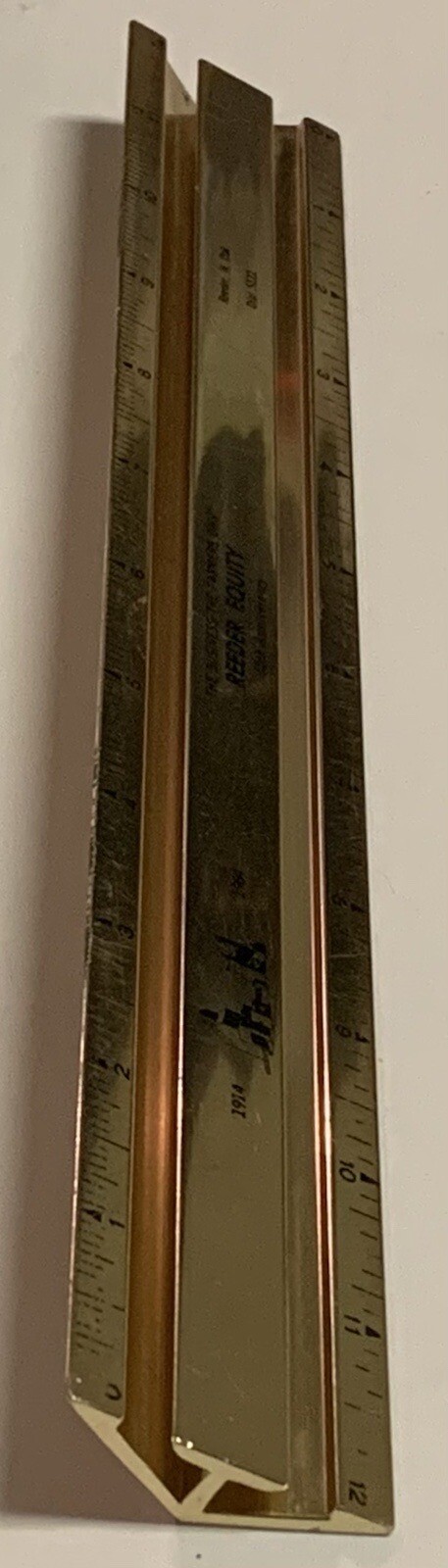 Vtg Reeder Equity 50th Anniversary Metal Ruler North Dakota ND Elevator Ag 1964