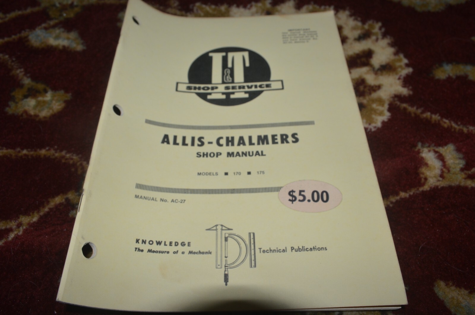 Allis Chalmers 170 175 Tractor I&T Shop Manual GVOH