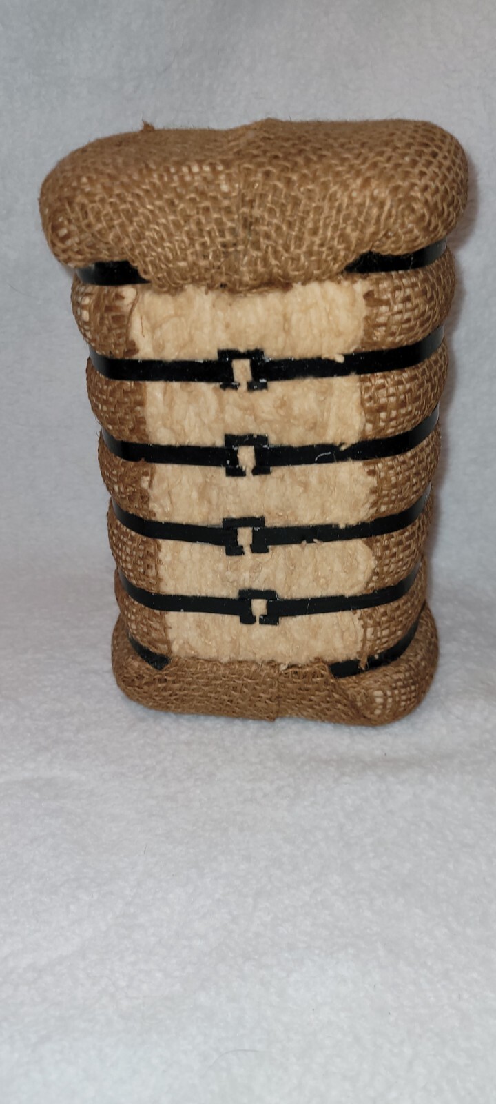 Vintage Souvenir Cotton Bale Wrapped W/ Burlap Farmhouse Decor 7.5&Prime;T