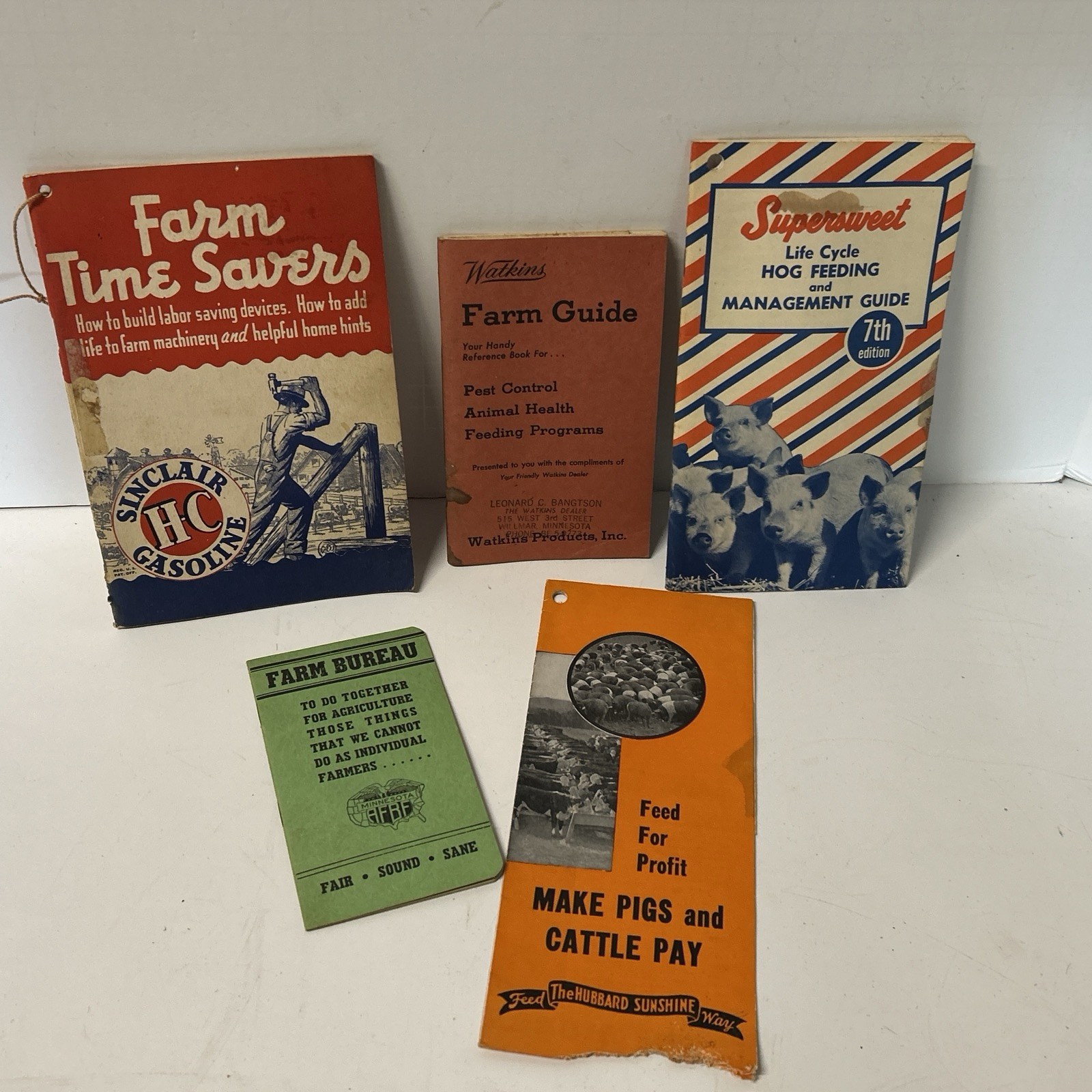 Vtg 40’s FARMING Booklet Lot, Farm Time Savers, SUPERSWEET, Watkins + More