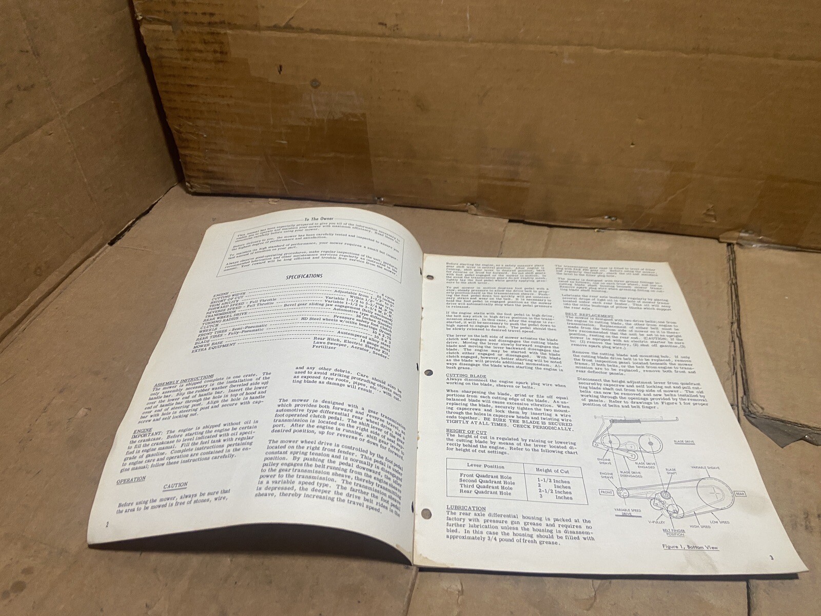 Propulsion Engine Corp. Model 450-01 Riding Mower — Owners Manual w/ Parts List