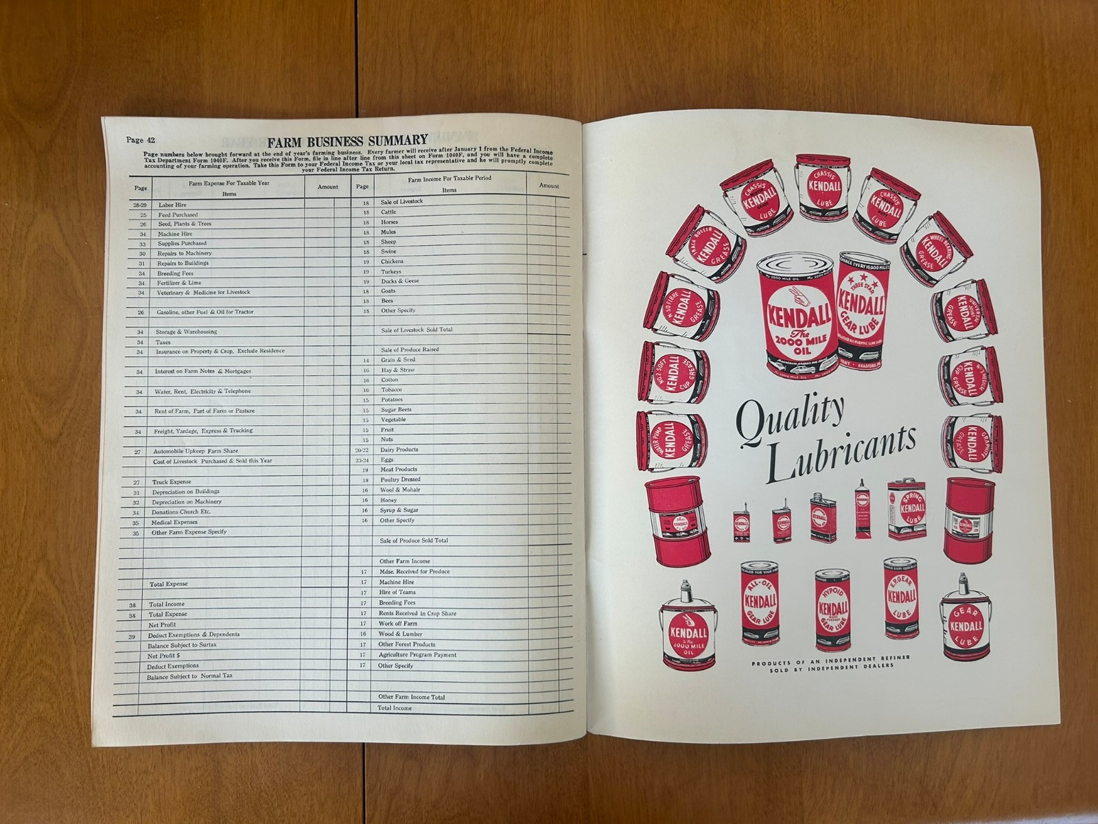 Vintage 1950 Kendall Farm Record Book – Valley Machine Sales