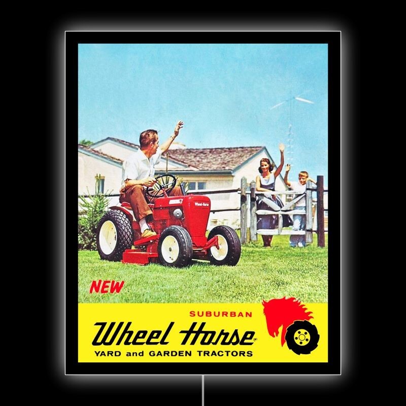 Wheel Horse Suburban Lawn Tractor NEW LED Hanging Lighted Sign: 18×23&Prime;