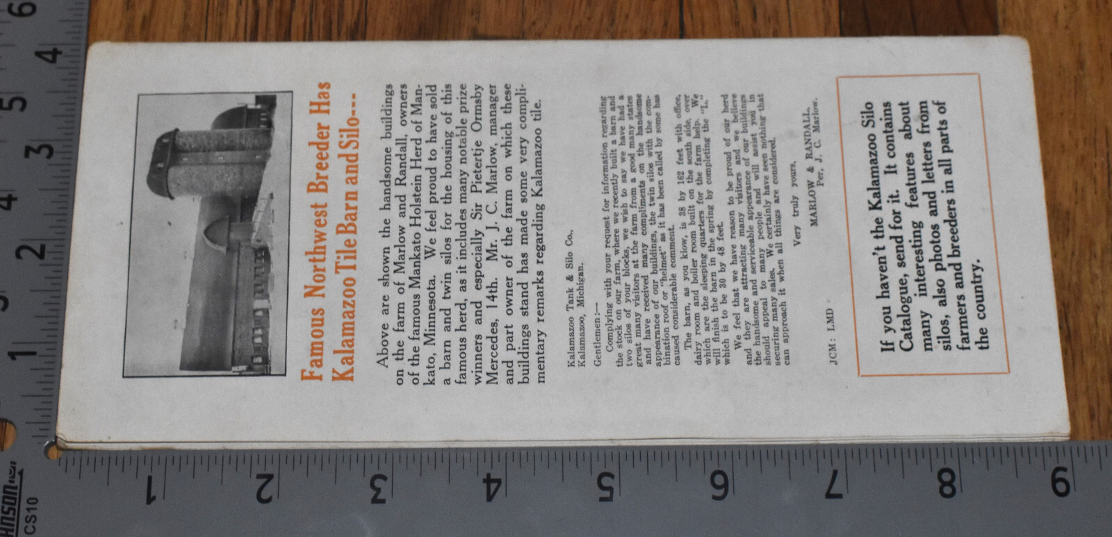 Vintage 1920s Kalamazoo Glazed Block Farm Building Sales Brochure Pamphlet