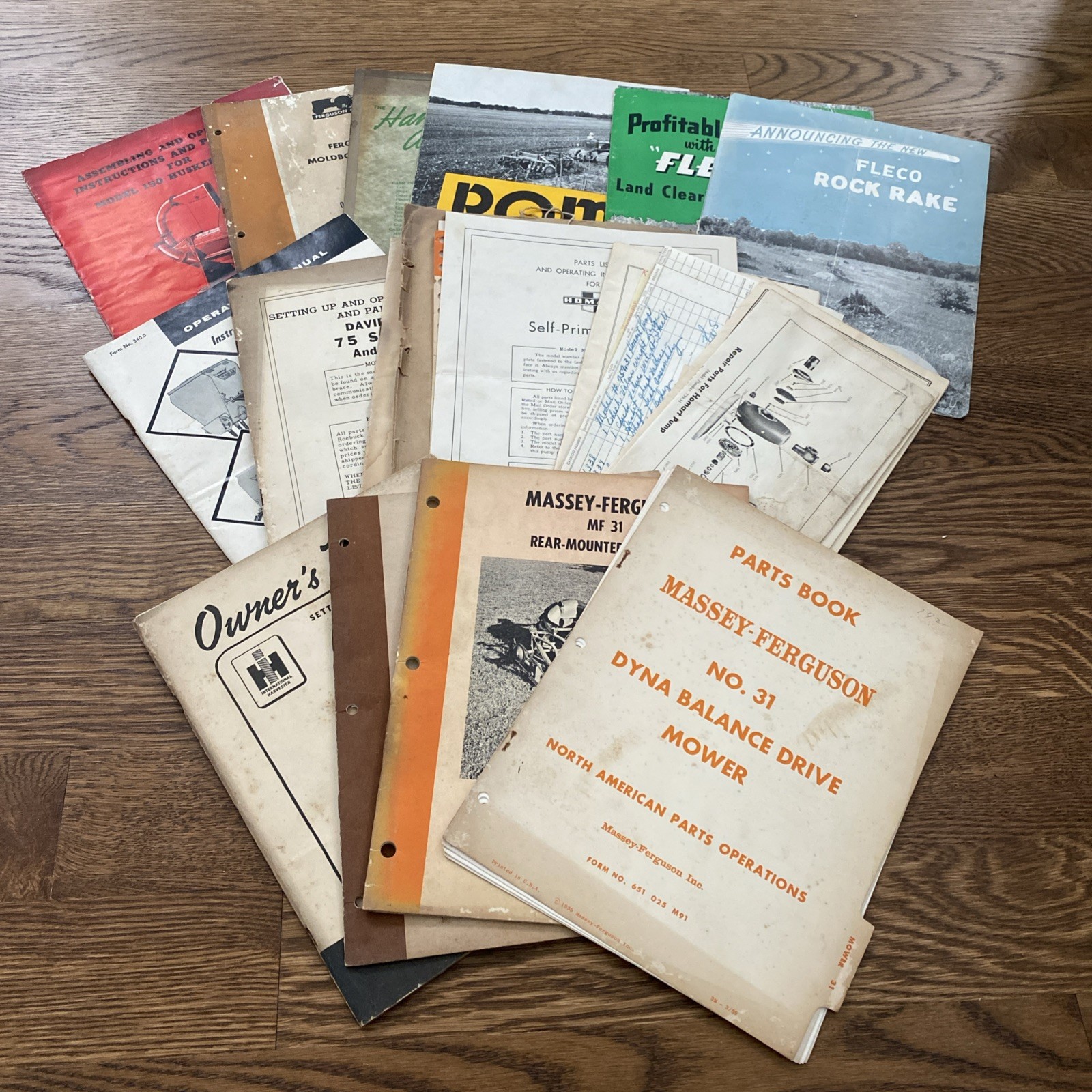 VTG Farm Equipment Machinery Ephemera Lot Manuals Brochures Deere Massey 1950s