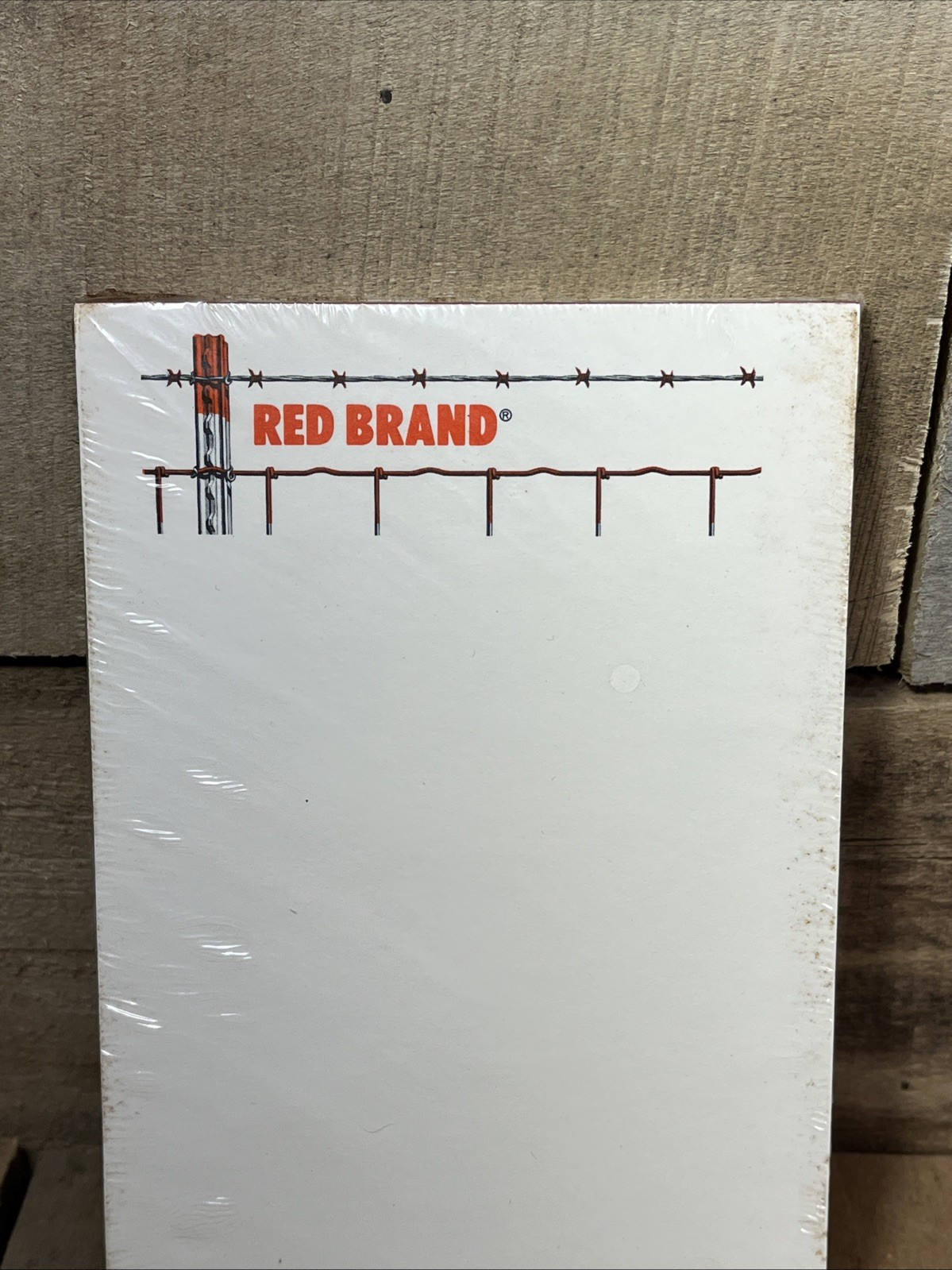 Vintage NOS Keystone Steel Wire Red Brand Fence Memo Sealed Note Pad HBQ