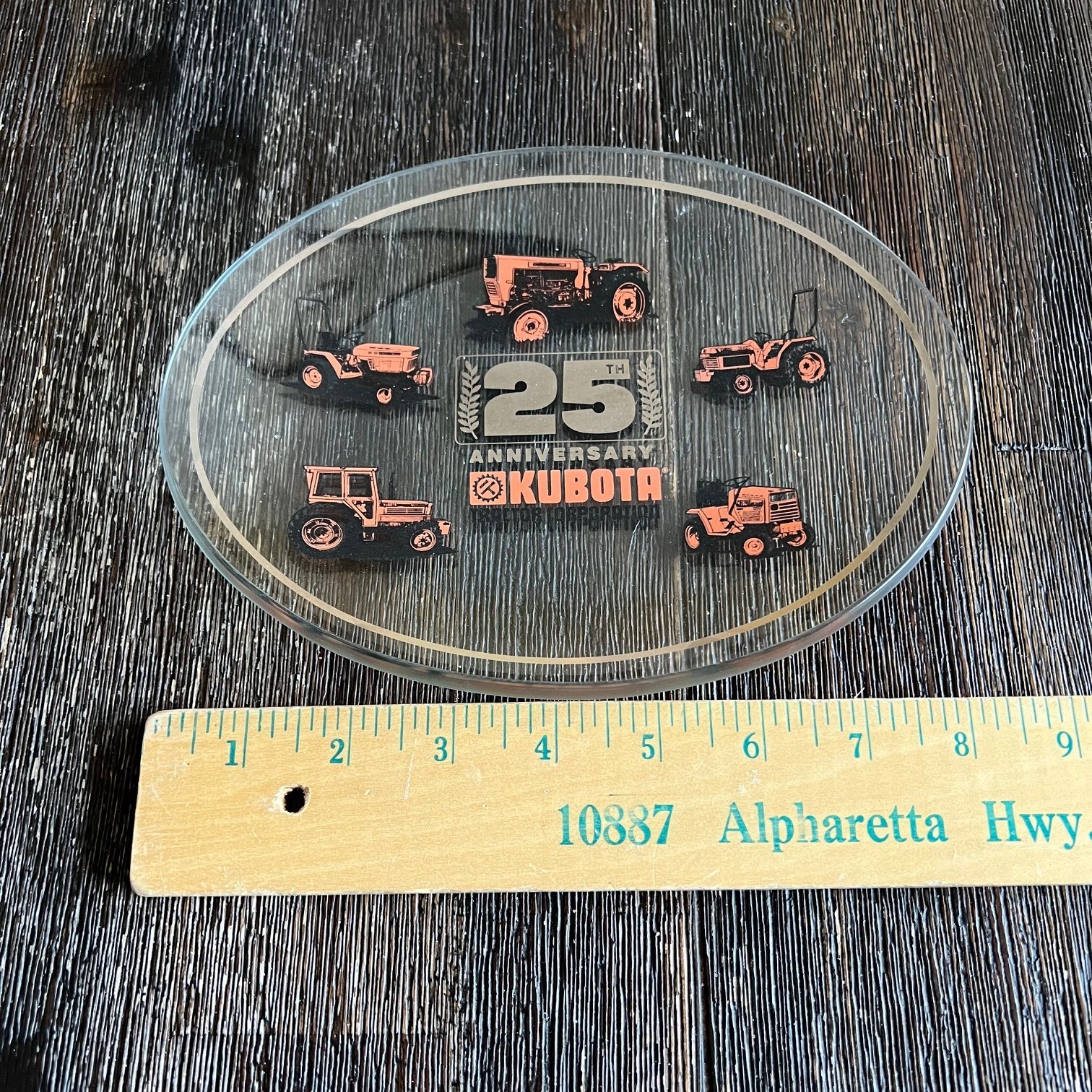 Kubota Tractor Company 25th Anniversary Glass Dish Oval Decorative Collectible