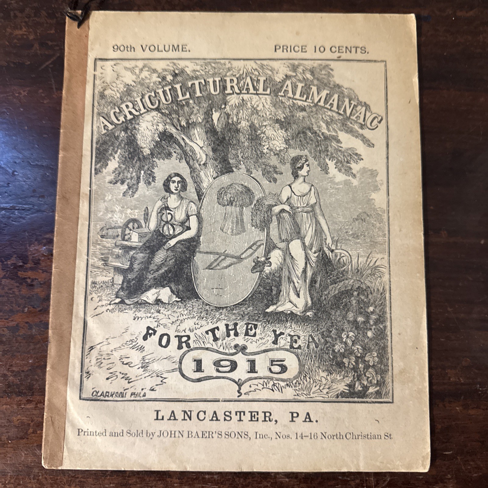 Vintage John Baer&rsquo;s Agricultural Almanacs dated 1919, 1923 & 1929 Lancaster PA