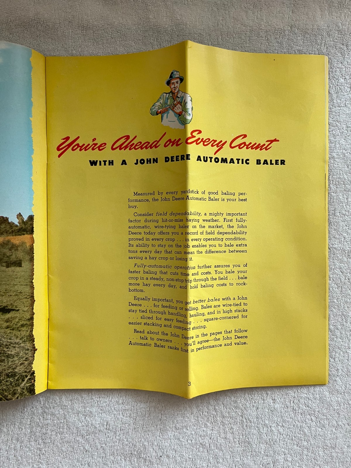 John Deere Automatic Baler For 1953 Promotional Brochure