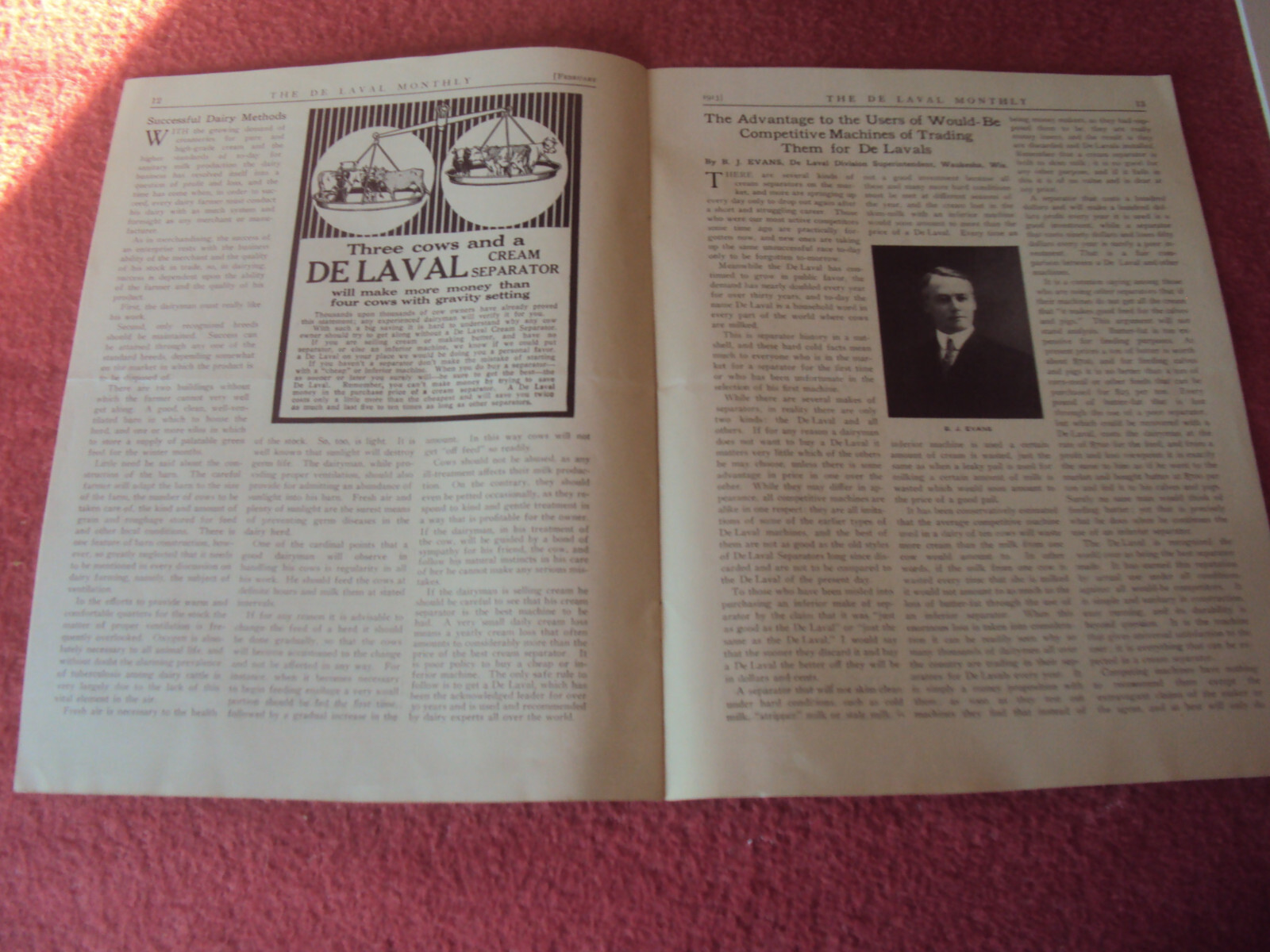 De Laval Monthly Feb 1913 Dairy Agriculture Industry Magazine Vol 7 No 2