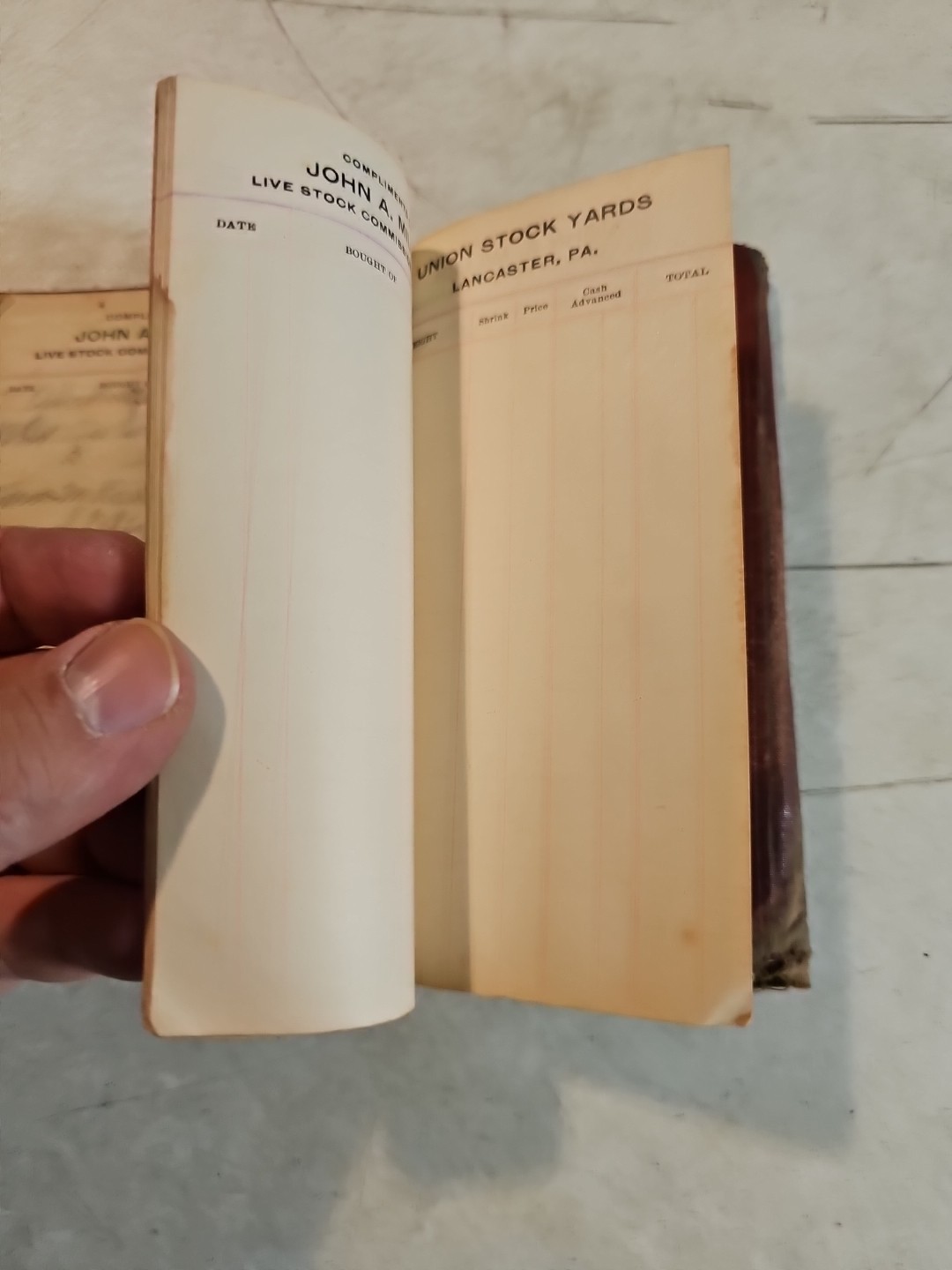 Vintage 1919-20 John A Miller Union Stock Yards Lancaster, PA Notepad