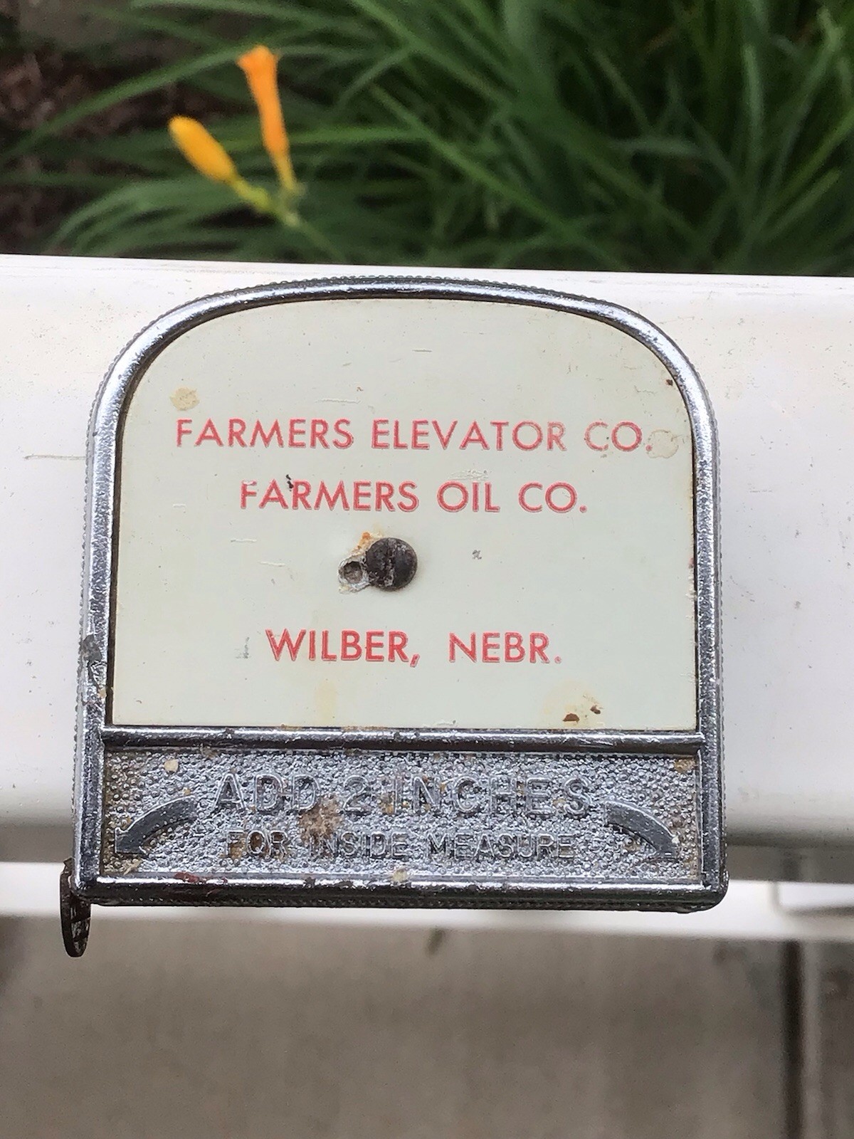 Farmers Union CO-OP Elevator Oil Tape Measure Wilber Nebraska Advertising