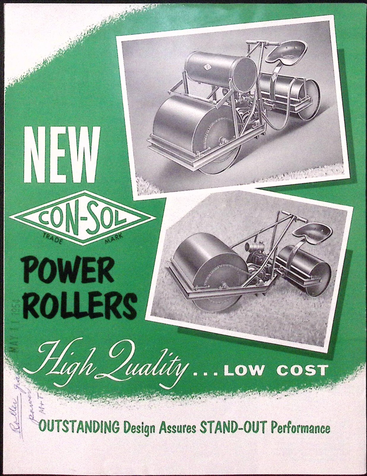 1954 Con-Sol Power Rollers Brochure Consolidated Industries Inc West Cheshire CT