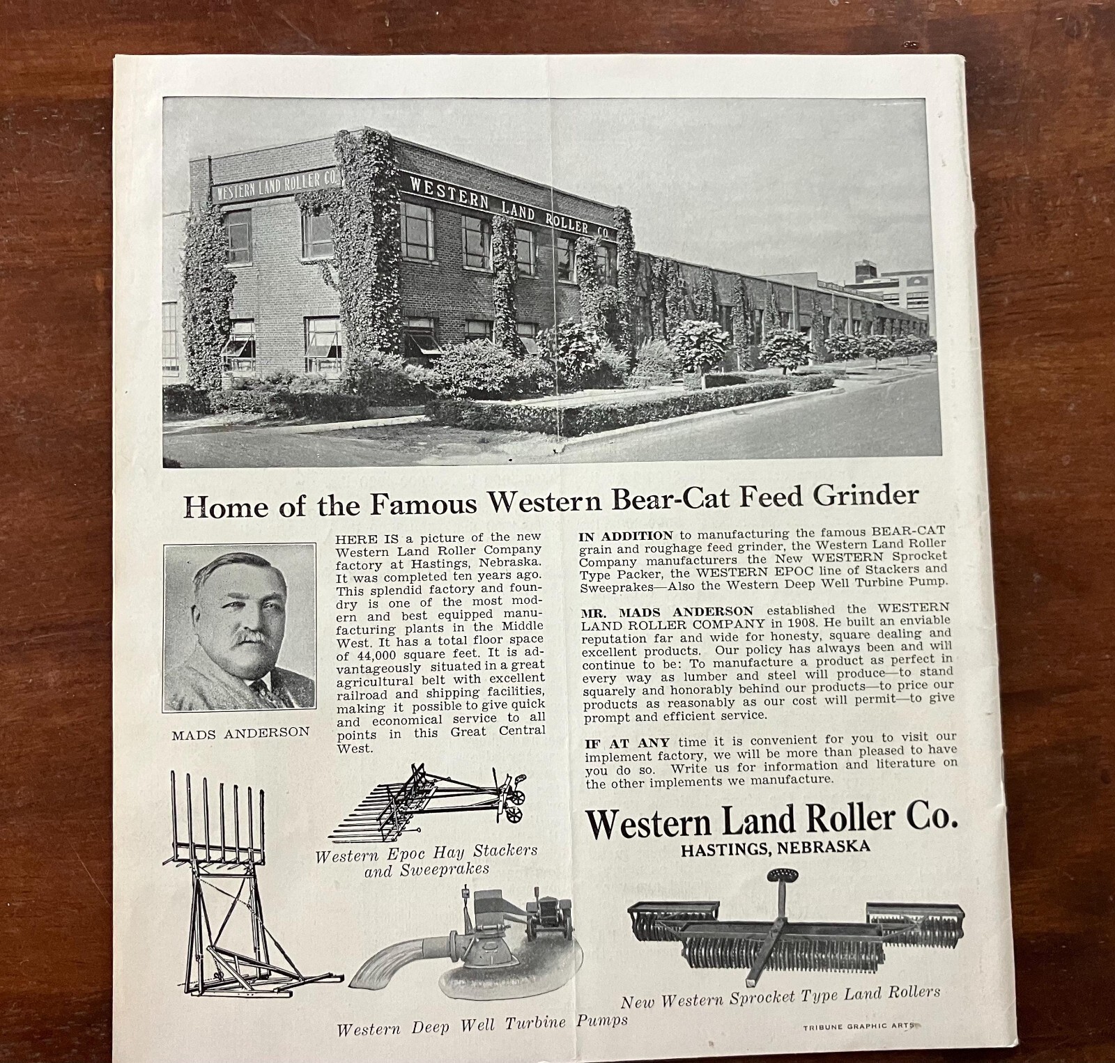 1920&rsquo;s Western Bear Cat Feed Grinder Brochure & Letterhead Farming Advertisement