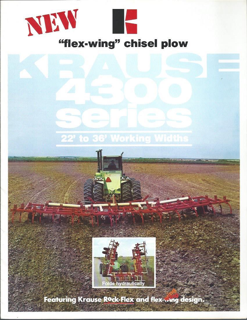 Farm Implement Brochure – Krause – 4300 – Flex Wing Chisle Plow – c1979 (F3329)