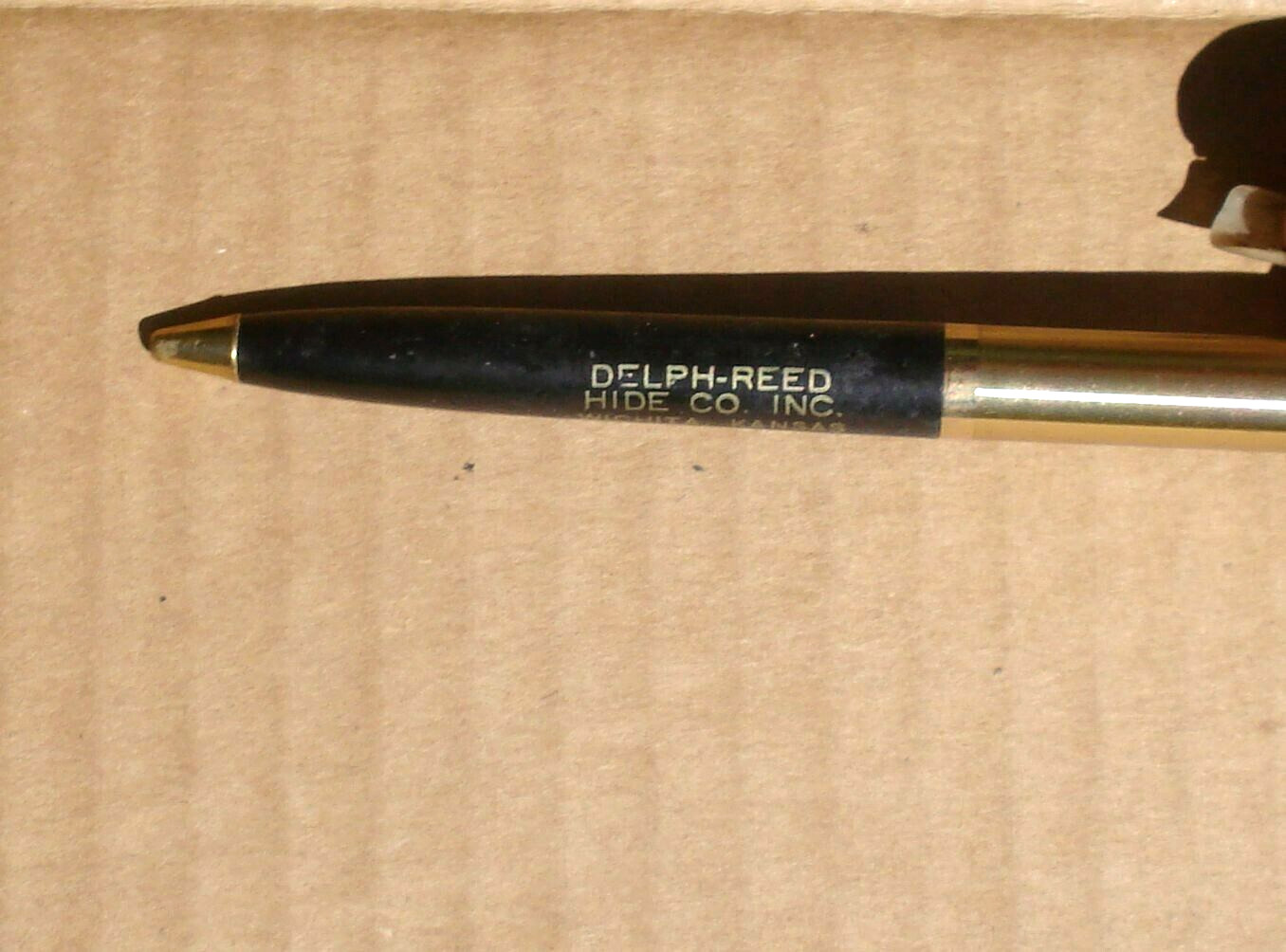 Delph-Reed Hide Co Wichita Salina KS Vtg Advertising Ballpoint Click Pen