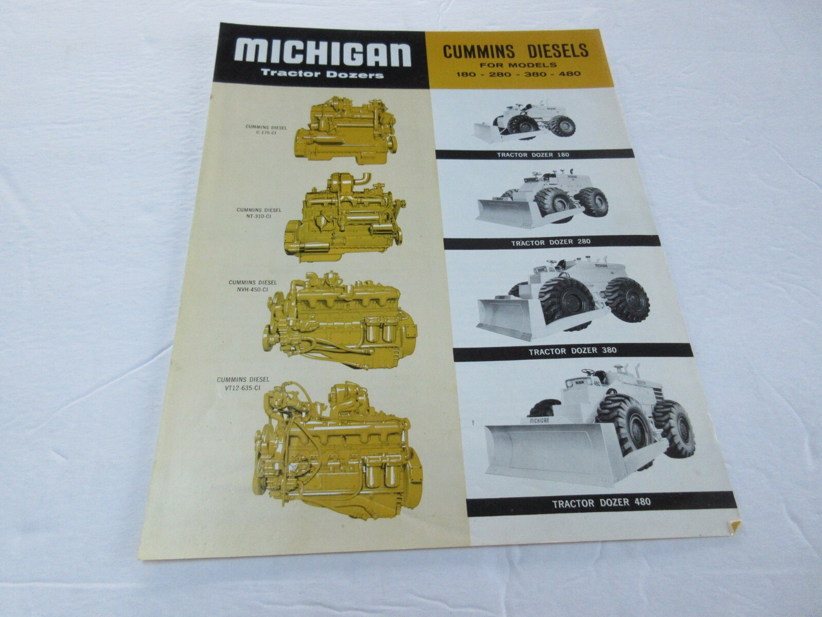 Clark Michigan Cummins Diesels for 180, 280, 380 & 480 Tractor Dozers 4 Page