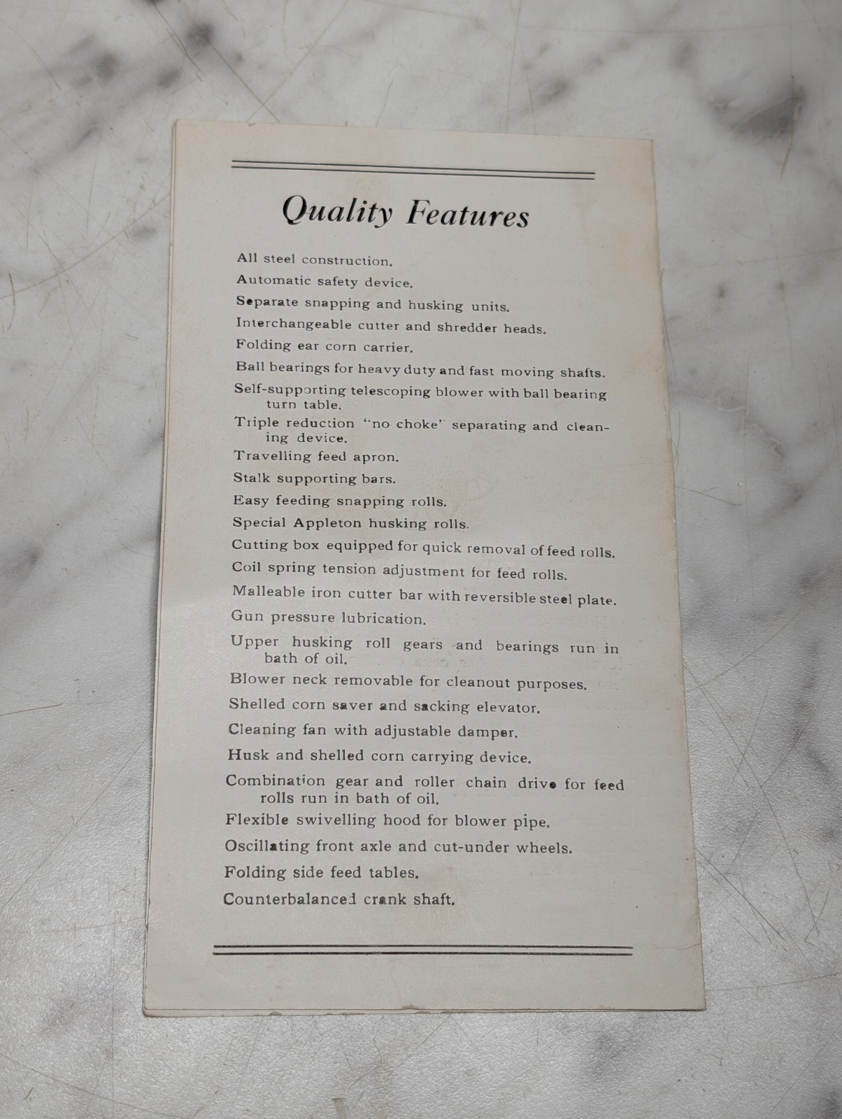 Appleton CORN HUSKER AND SHREDDER SALES BROCHURE LITERATURE INFORMATION