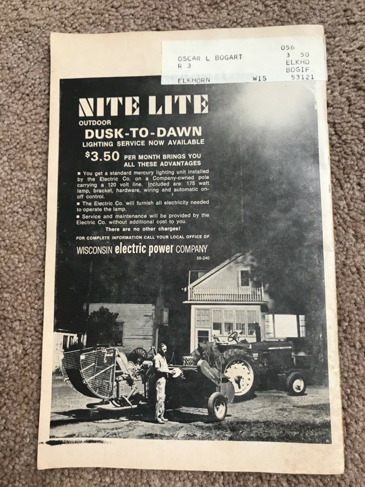 VTG. 1966 ELECTRICITY ON THE FARM EOF Magazine Electromode, McNeil Corp. Milk