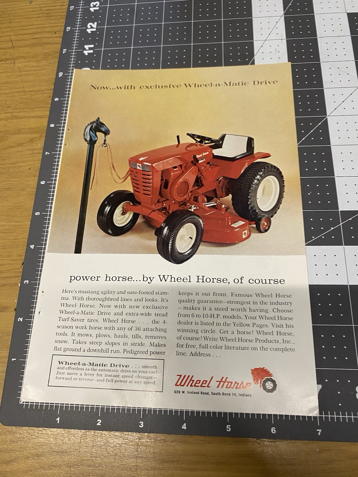 1965 Wheel Horse: Wheel a Matic Drive – Vintage Print Ad
