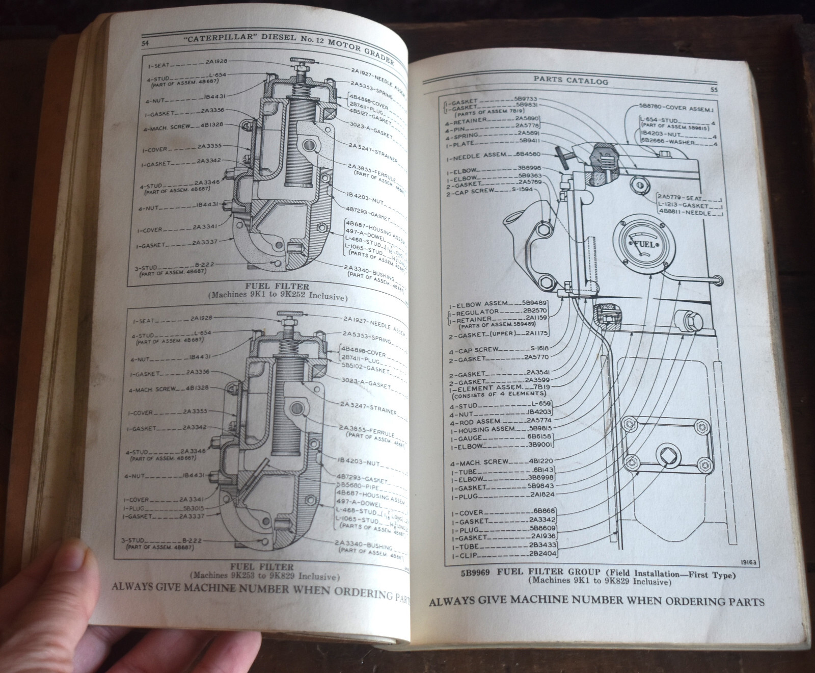 1943 Caterpillar Diesel No 12 Motor Grader Master Parts Catalog Book