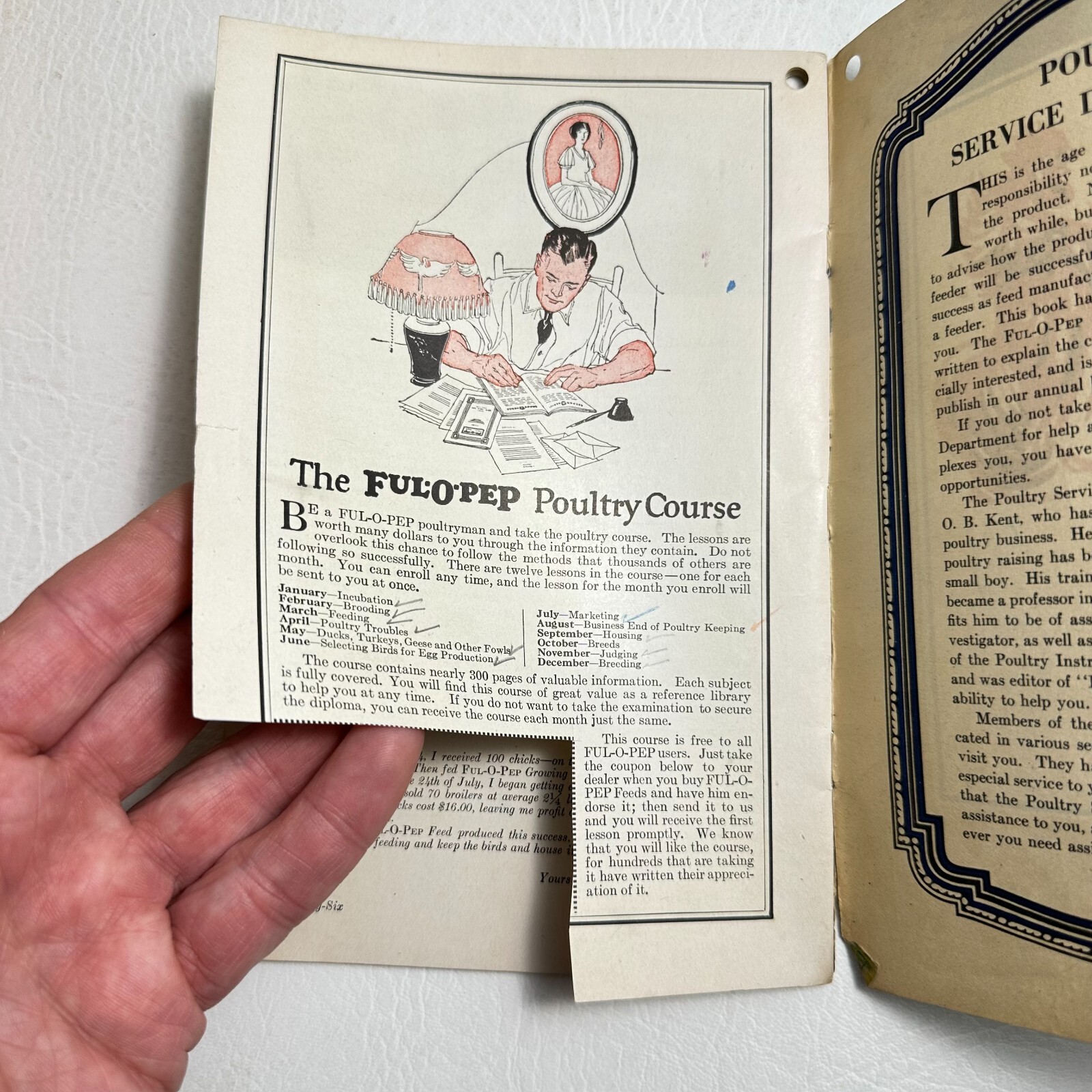 1925 Ful O Pep Quaker Oats Poultry Chickens Book 8th Edition & Original Envelope