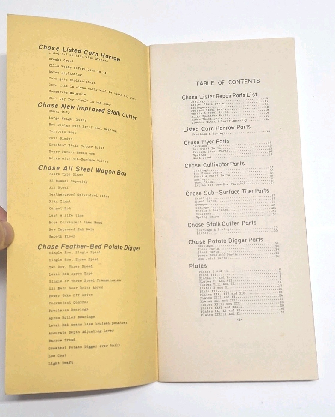 Chase General Repair List Plow Company Lincoln Nebraska Farm Booklet 1945