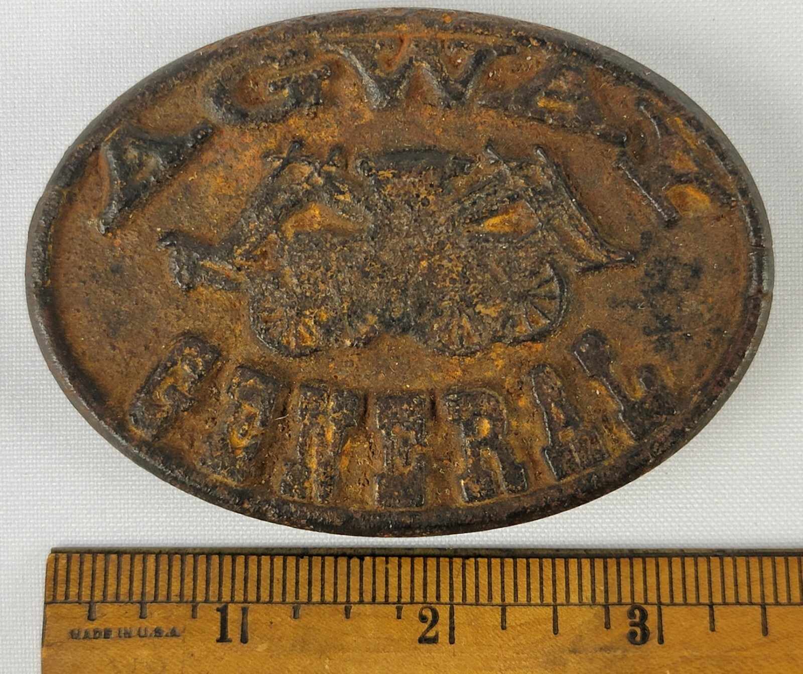 VTG CAST IRON AGWAY GENERAL ANTIQUE FARM EQUIPMENT ADVERTISING PAPERWEIGHT A14