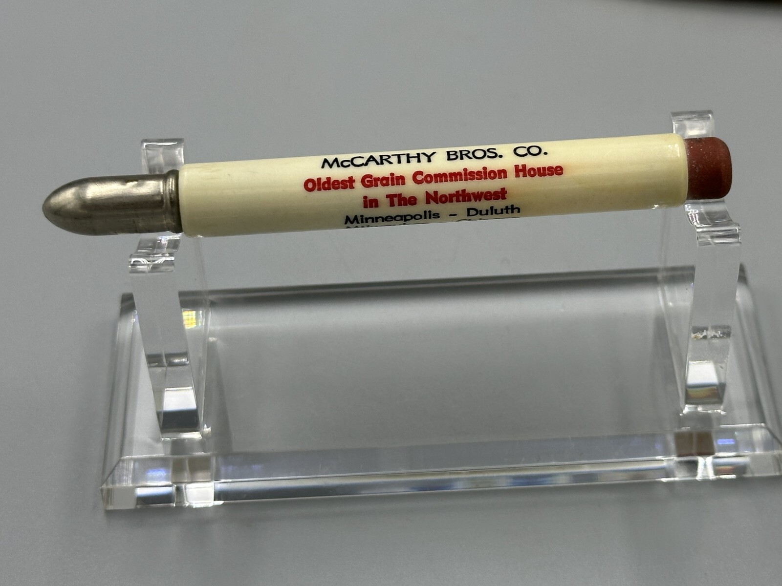 Vintage FARMERS CO-OP ELEVATOR Advertising BULLET PENCIL Clinton MN Sisseton SD