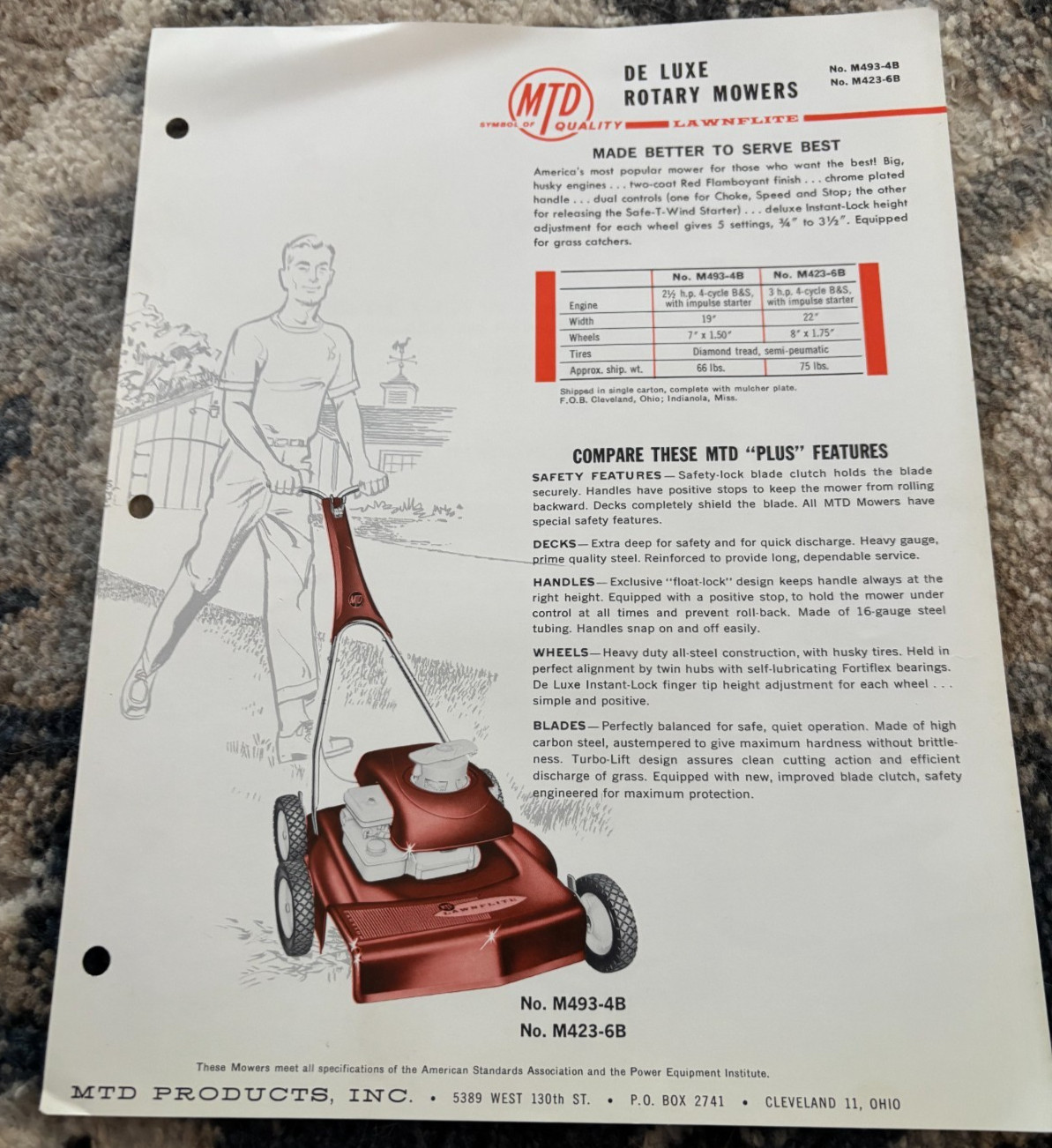 MTD De Luxe Rotary Mowers Brochure DCPA26