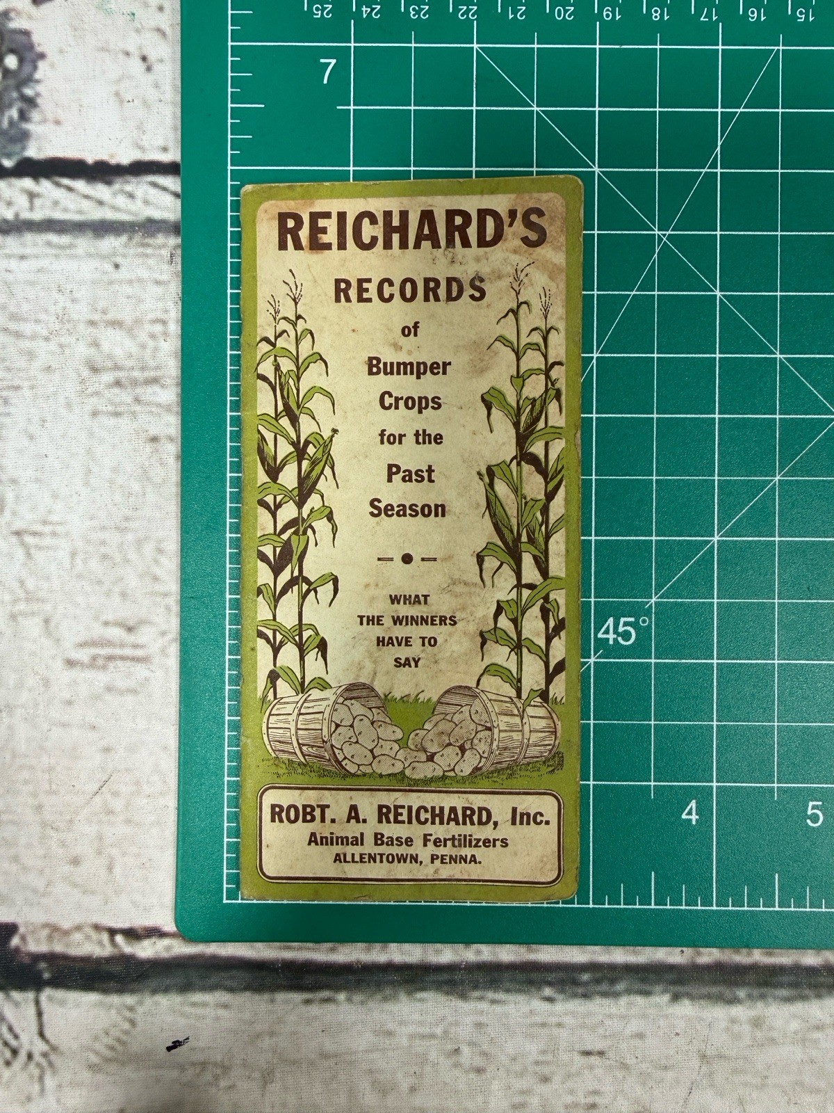 VTG Animal Base Fertilizers Robert Reichard Allentown PA Pocket Memo Note Book