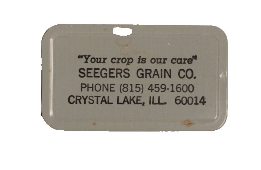 Vintage Magnetic Extra Key Holder w Advertising Seegers Grain Crystal Lake IL