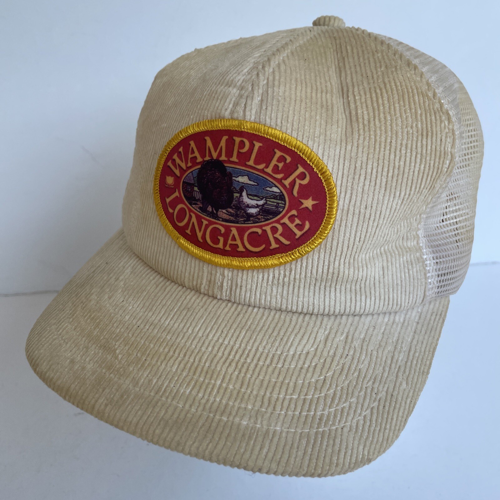 Wampler Longacre Corduroy Mesh Hat Snapback Cap Beige Yupoong