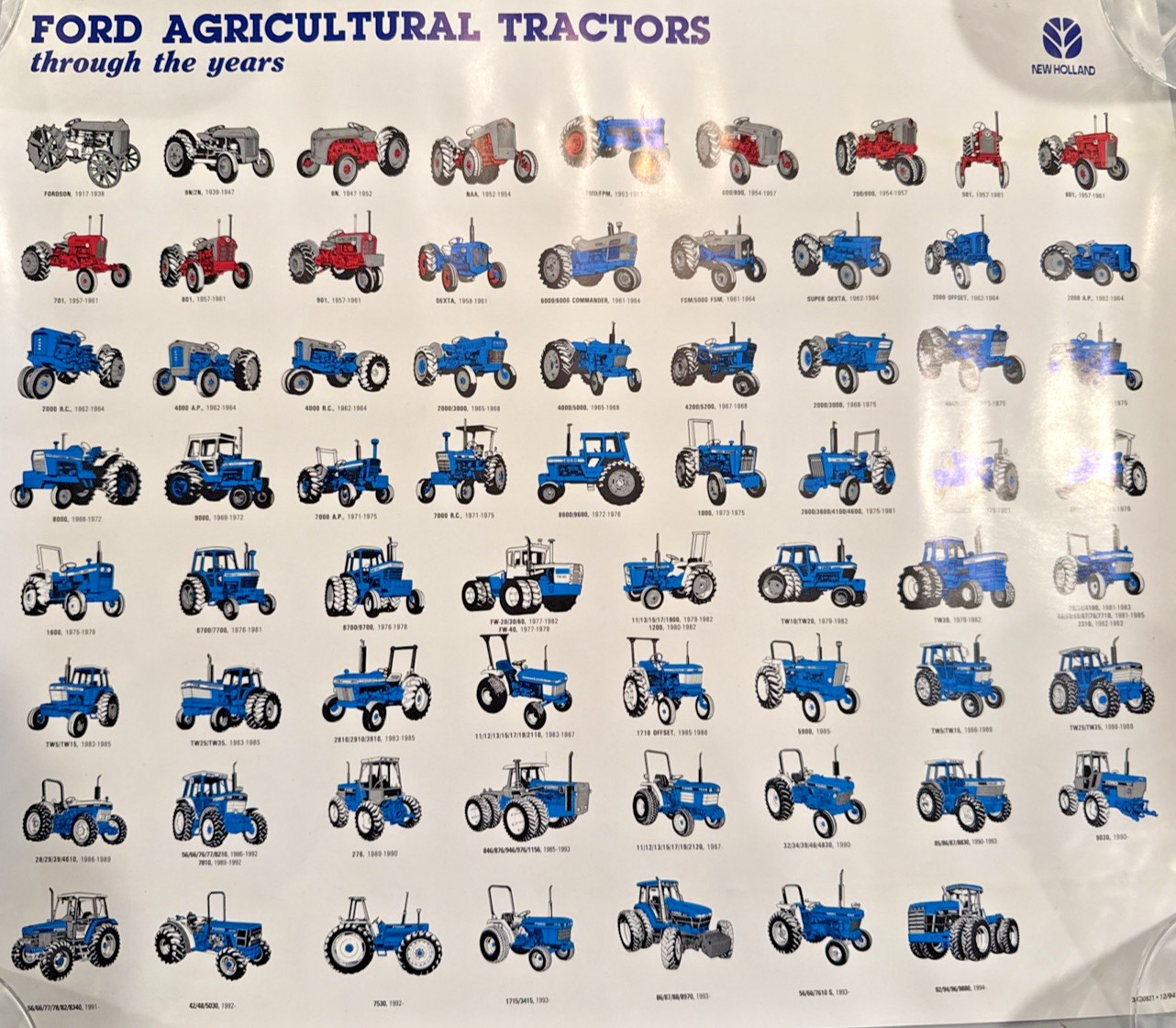 NEW FORD AGRICULTURAL TRACTORS through the years NEW HOLLAND 1917-1994 13&Prime;x15&Prime;
