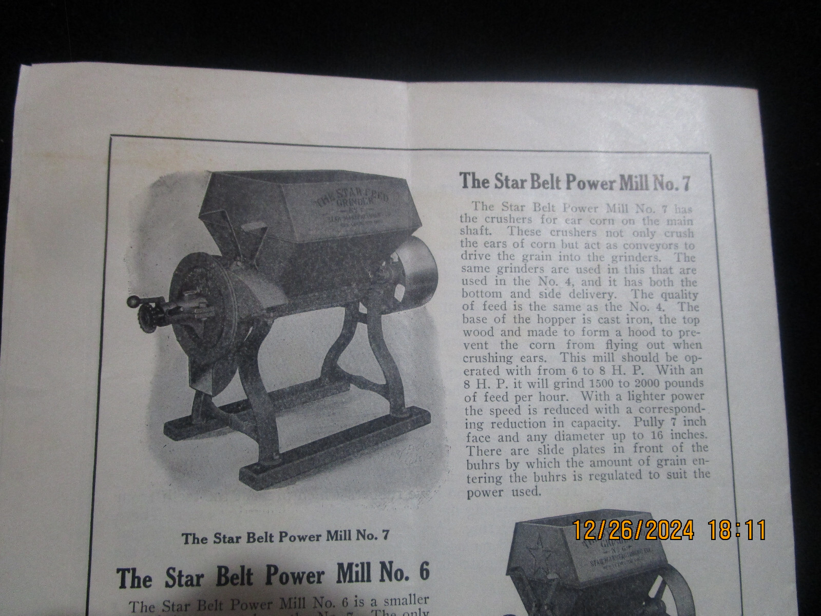 NEW LEXINGTON OHIO, The Star Manufacturing Co. Advertising Feed Grinders c1910